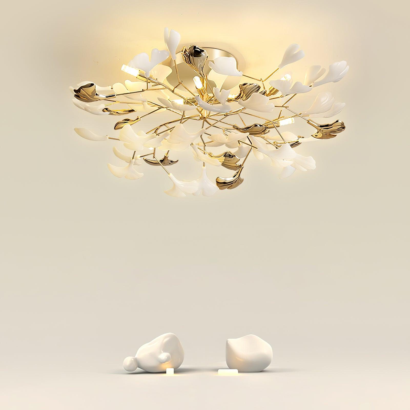 Artheel Premium Nordic Art Gingko Rotating Ceramics Ceiling Lamp - Letslighting