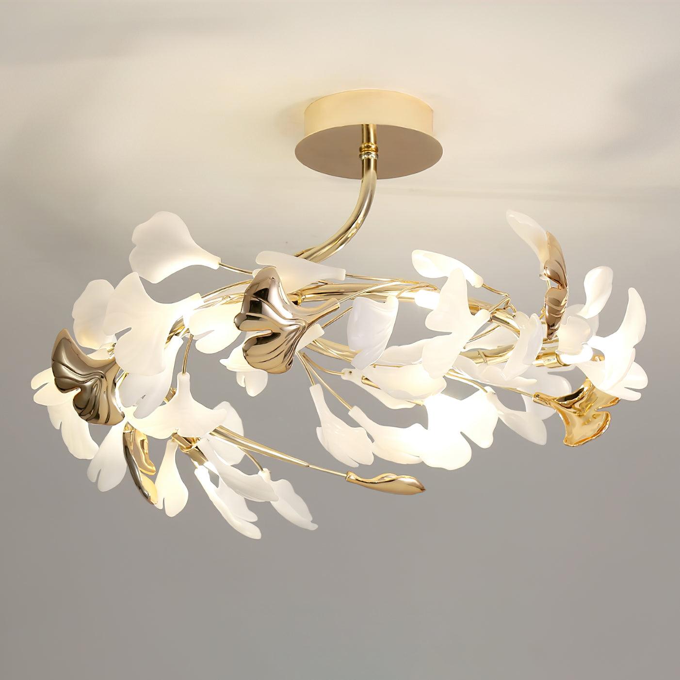 Artheel Premium Nordic Art Gingko Rotating Ceramics Ceiling Lamp - Letslighting
