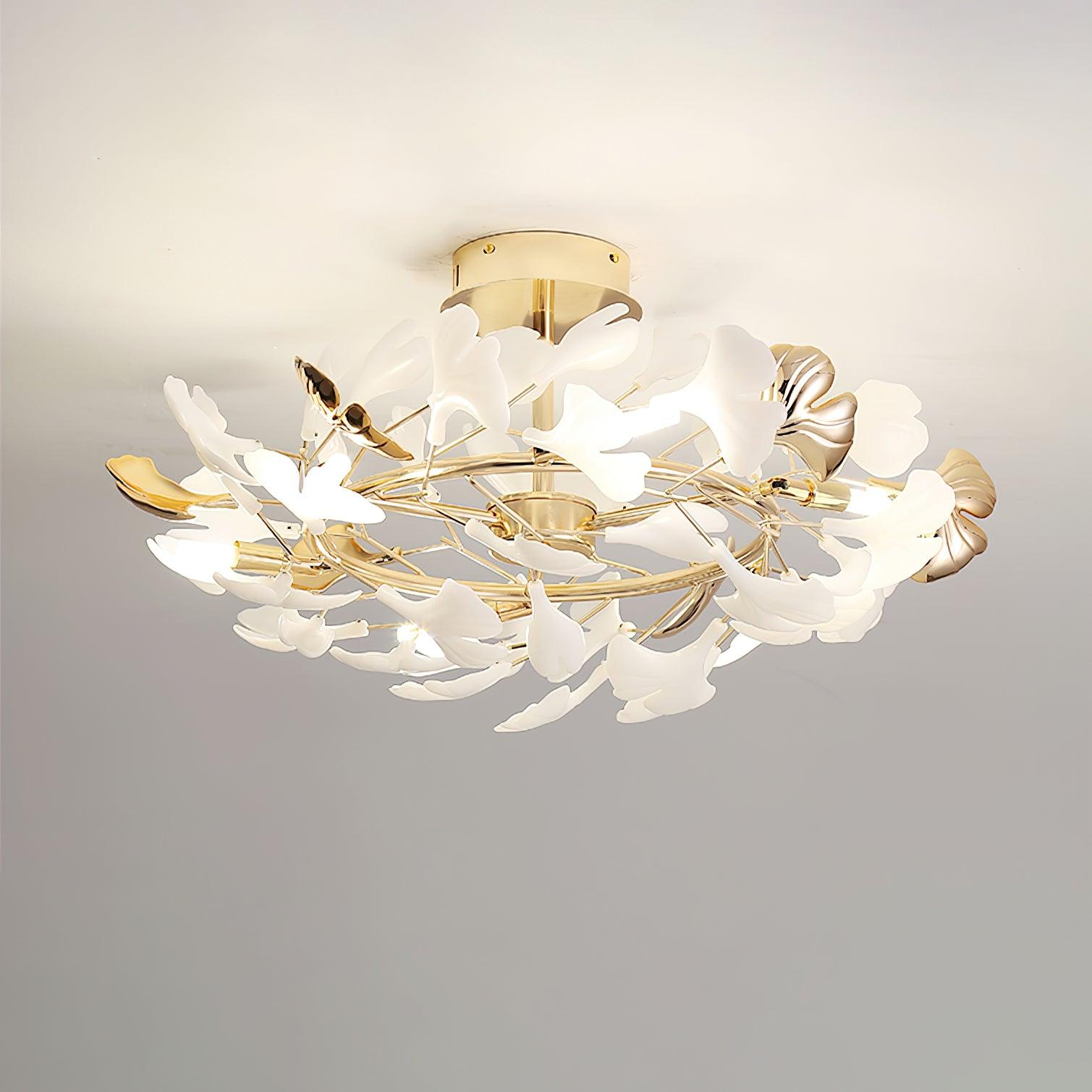 Artheel Premium Nordic Art Gingko Rotating Ceramics Ceiling Lamp - Letslighting