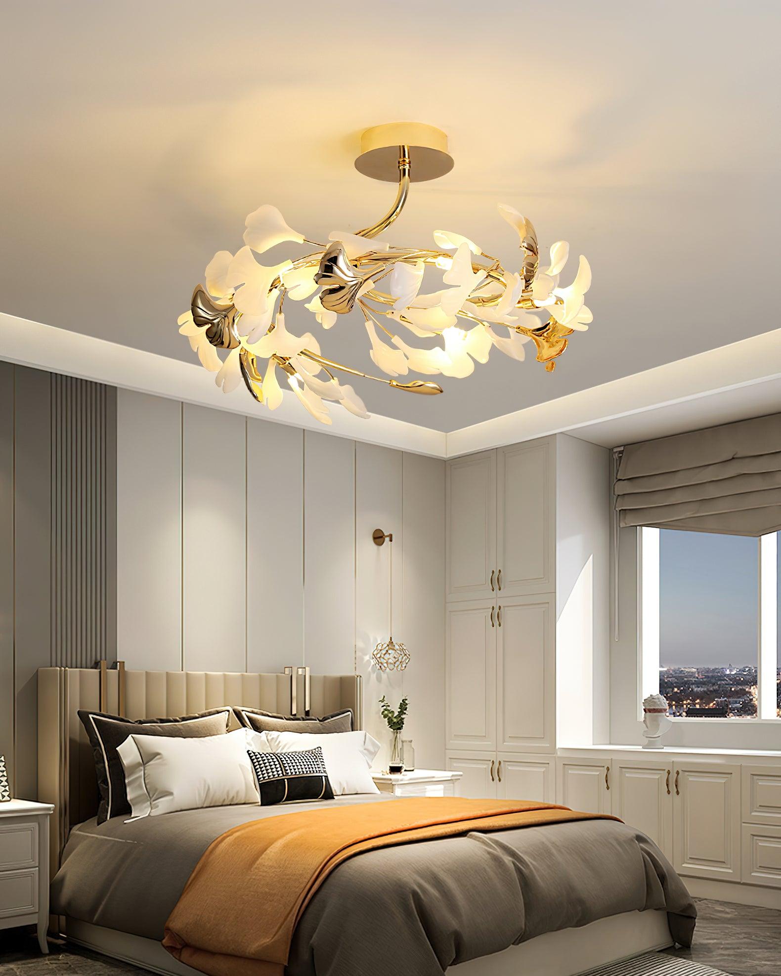 Artheel Premium Nordic Art Gingko Rotating Ceramics Ceiling Lamp - Letslighting