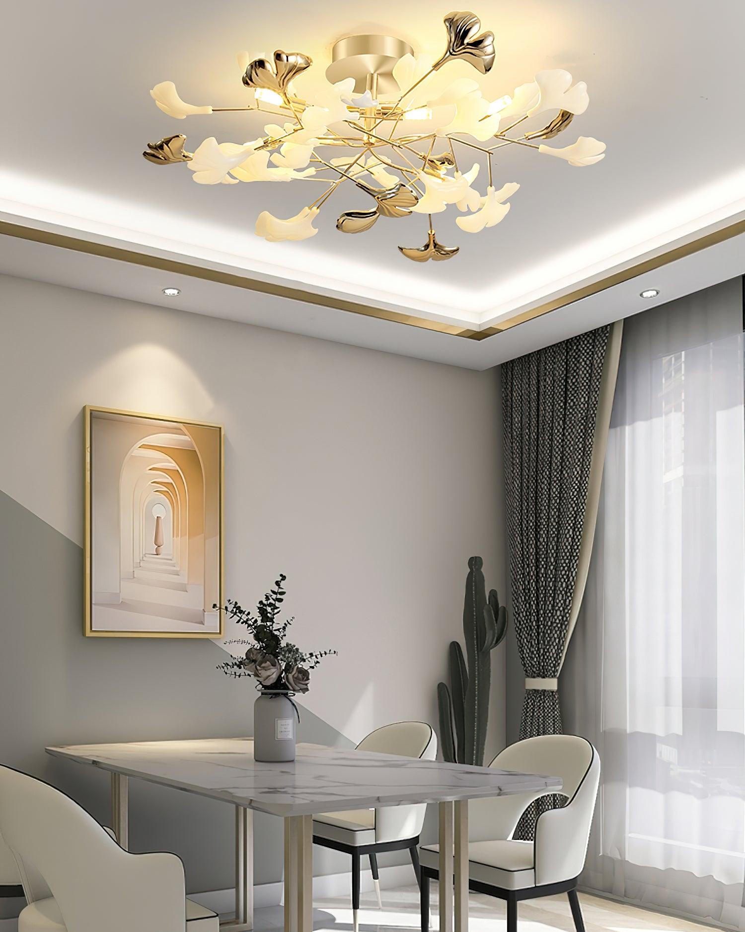 Artheel Premium Nordic Art Gingko Rotating Ceramics Ceiling Lamp - Letslighting