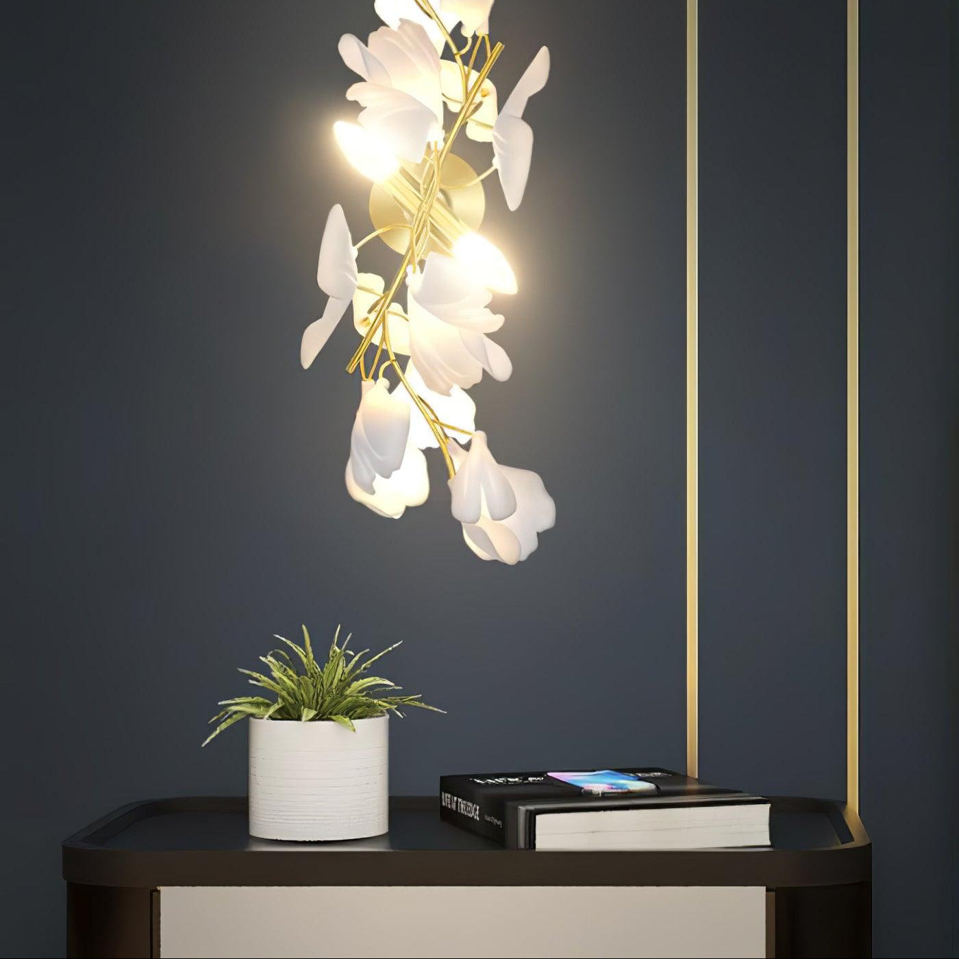 Lustra Wall Lamp Gingko Flowers Brass - Letslighting