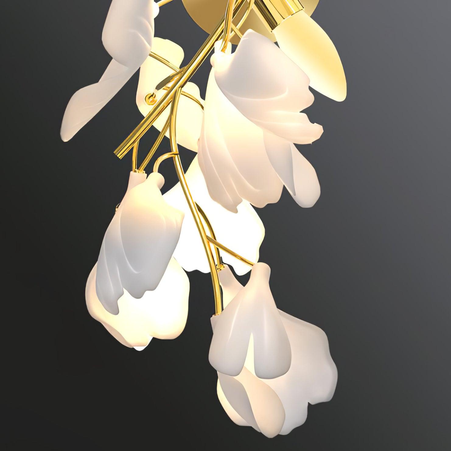 Lustra Wall Lamp Gingko Flowers Brass - Letslighting