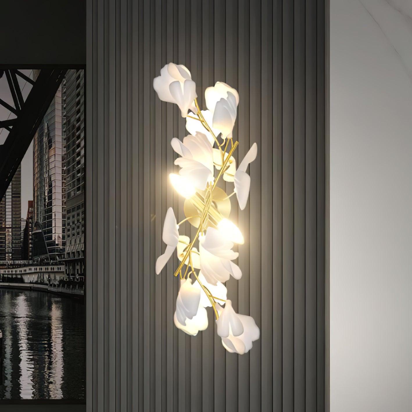 Elvelos Gingko Flowers Ceramics Wall Lamp - Letslighting