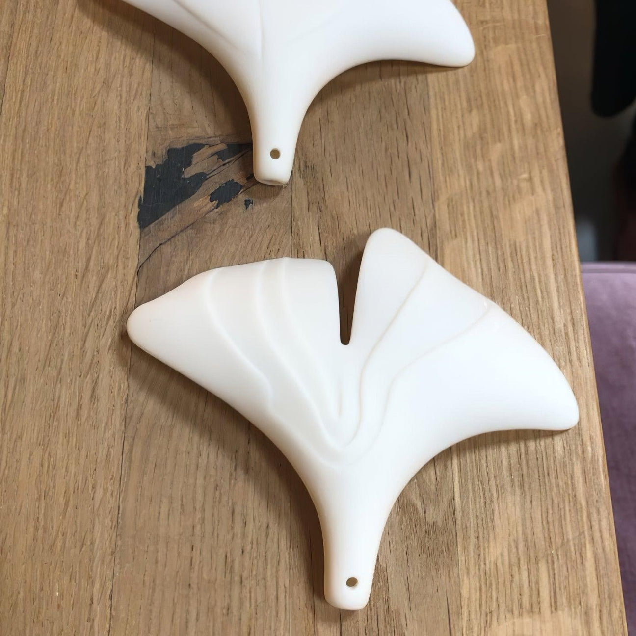 Gingko Chandelier Long Version Porcelain Nature Inspired - Letslighting