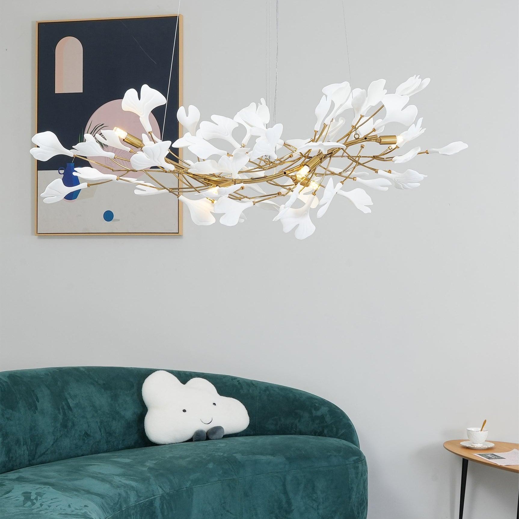 Olivia Ceramic Gingko Leaf Chandelier Smile -Shape - Letslighting