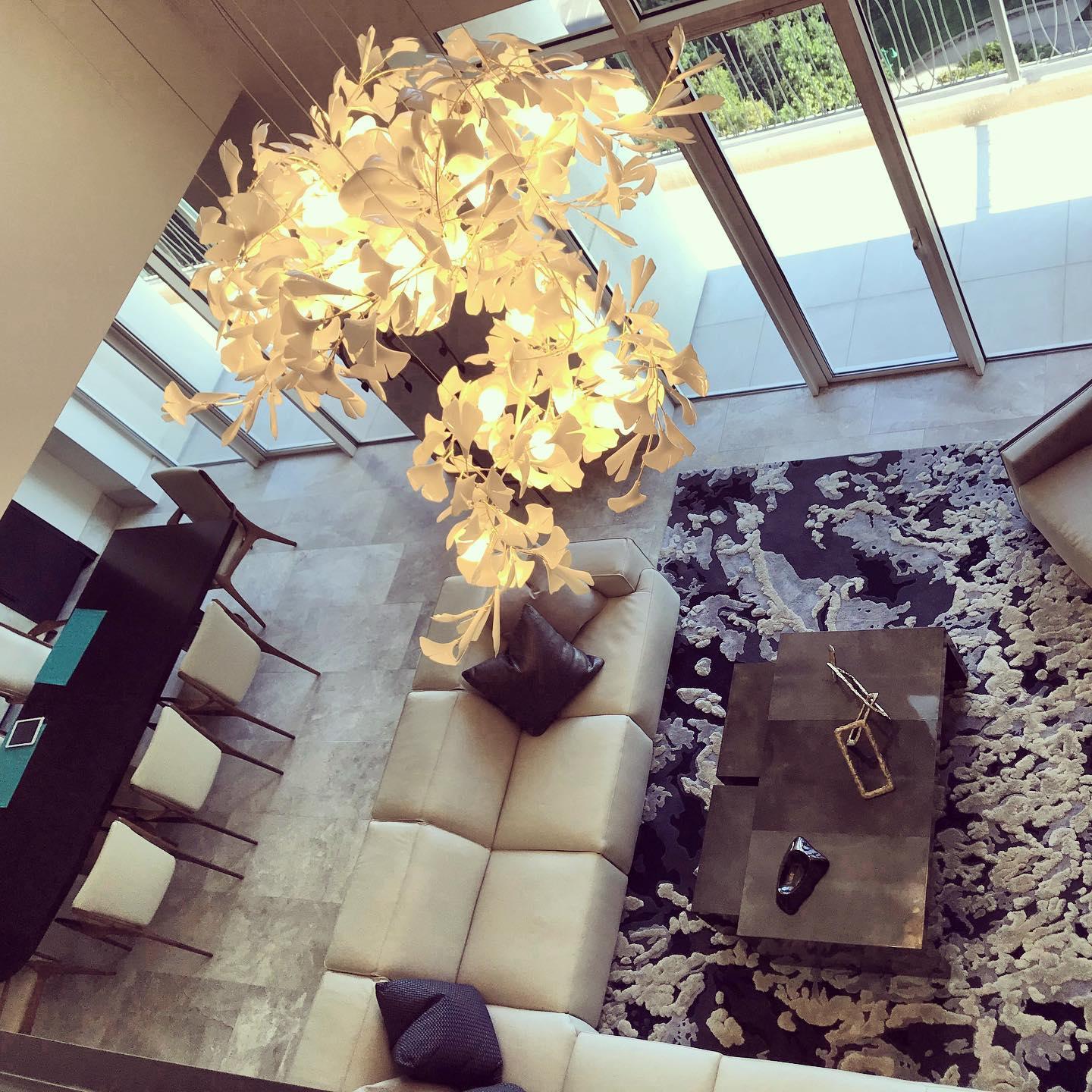 Gingko Chandelier G Style Leaf Branch Shape Modern - Letslighting