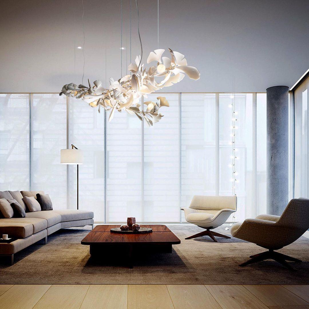 Gingko Chandelier G Style Leaf Branch Shape Modern - Letslighting