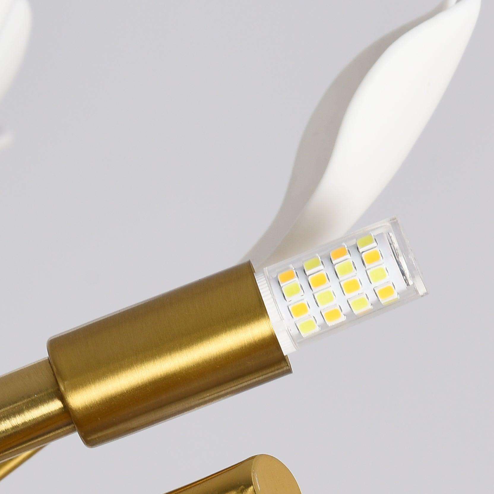 Olivia Ceramic Gingko Leaf Ceiling Light Gold and White Leaves - Letslighting