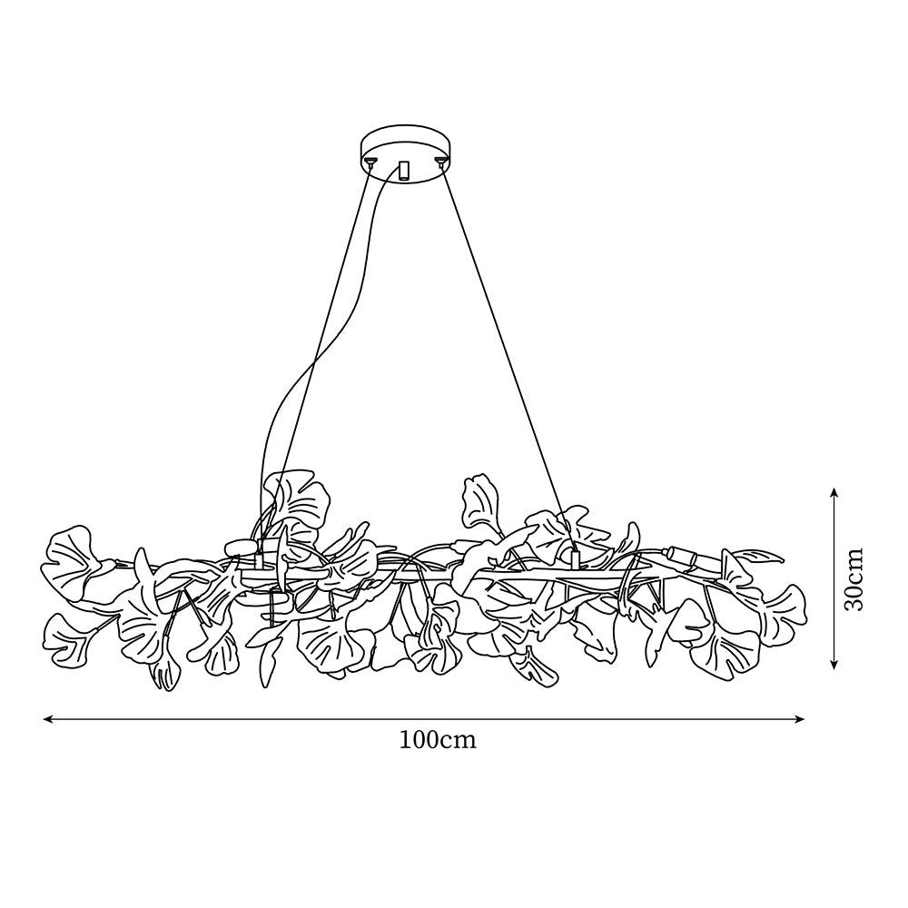 Chandelier Frame Ceramic Gingko White Gold Shade Modern Art - Letslighting