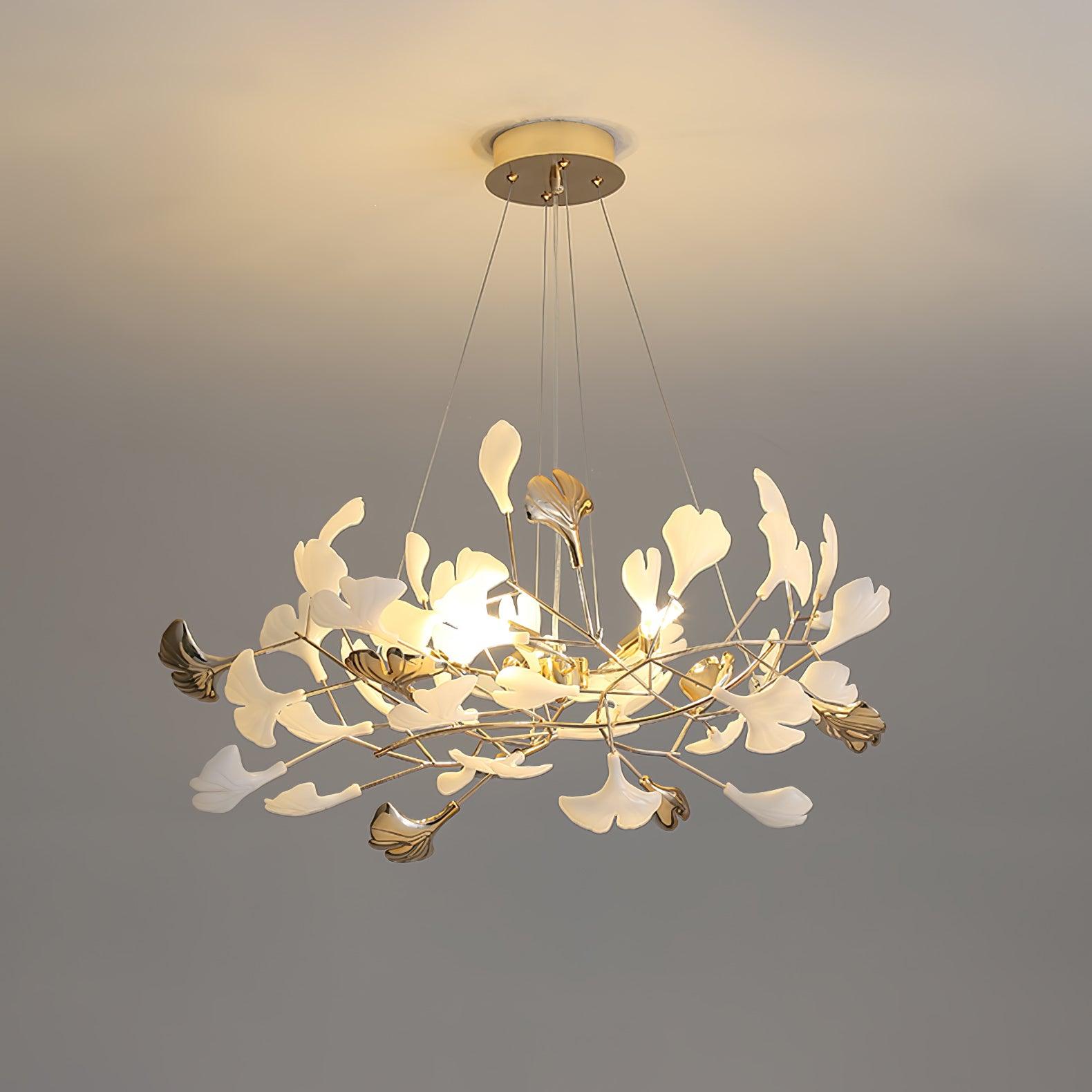 Olivia Ceramic Gingko Chandelier 3 Styles - Letslighting