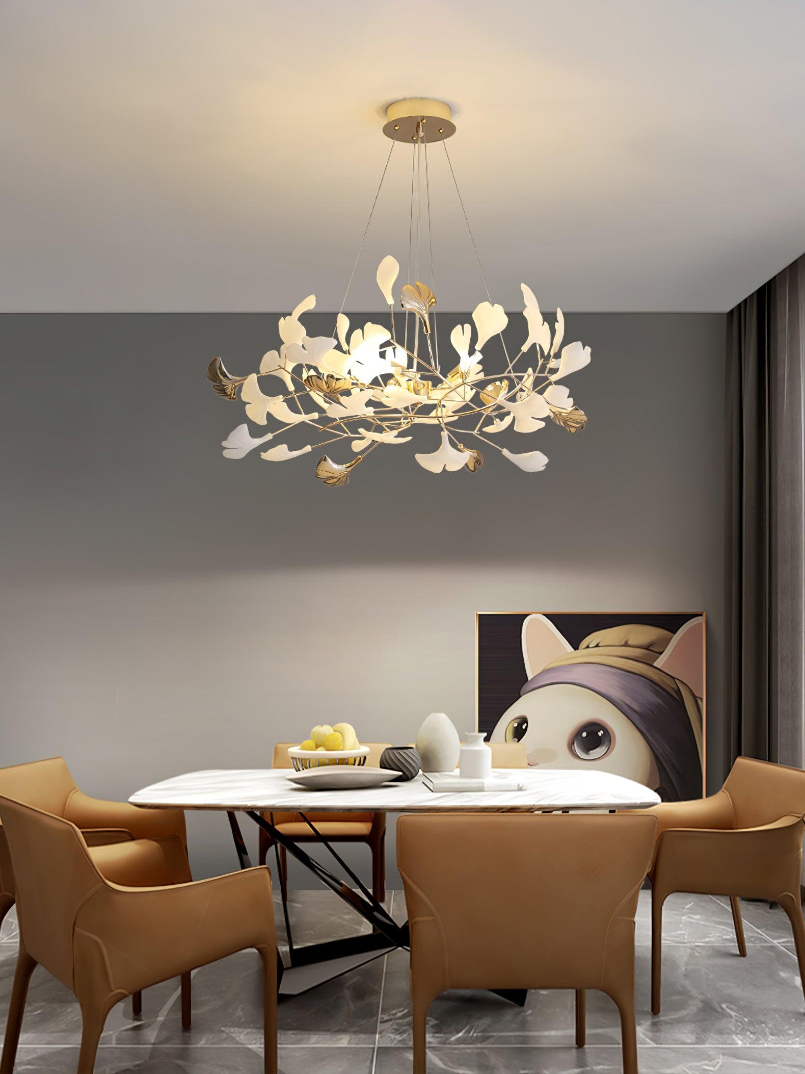 Olivia Ceramic Gingko Chandelier 3 Styles - Letslighting