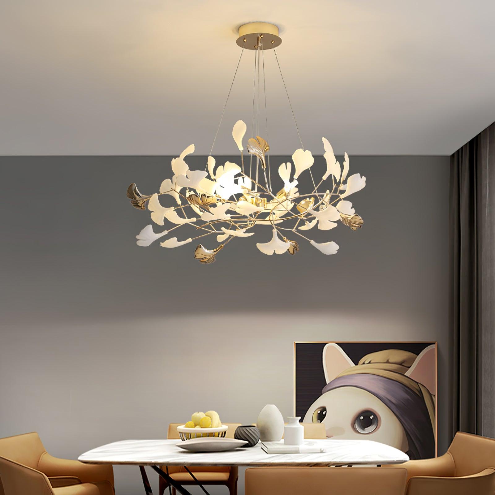 Olivia Ceramic Gingko Chandelier 3 Styles - Letslighting
