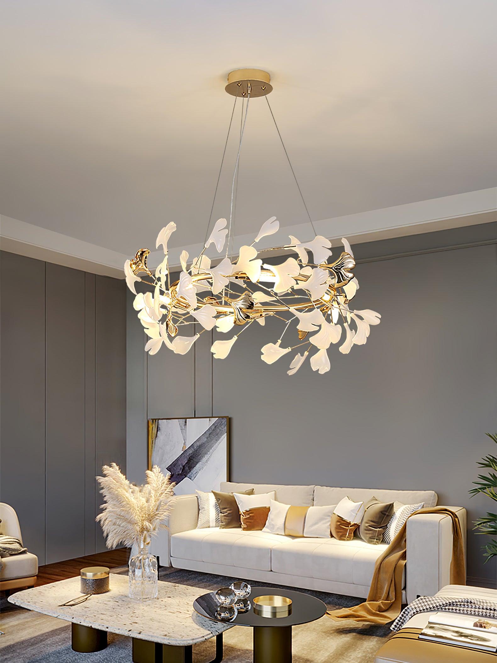 Olivia Ceramic Gingko Chandelier 4 Styles - Letslighting