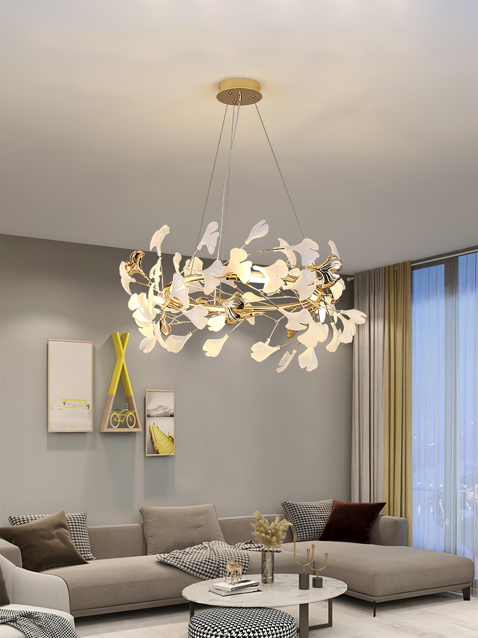 Olivia Ceramic Gingko Chandelier 4 Styles - Letslighting