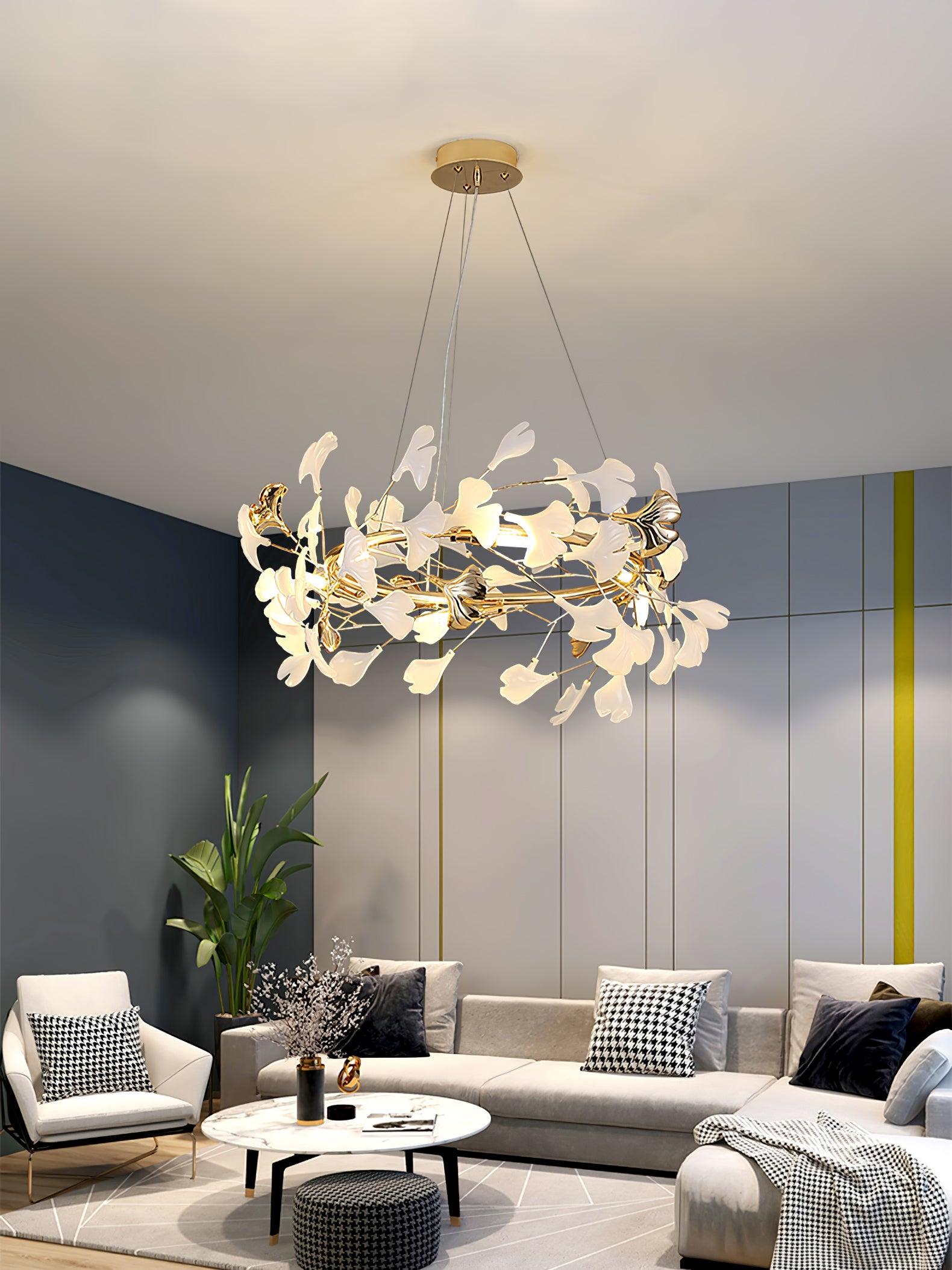Olivia Ceramic Gingko Chandelier 4 Styles - Letslighting