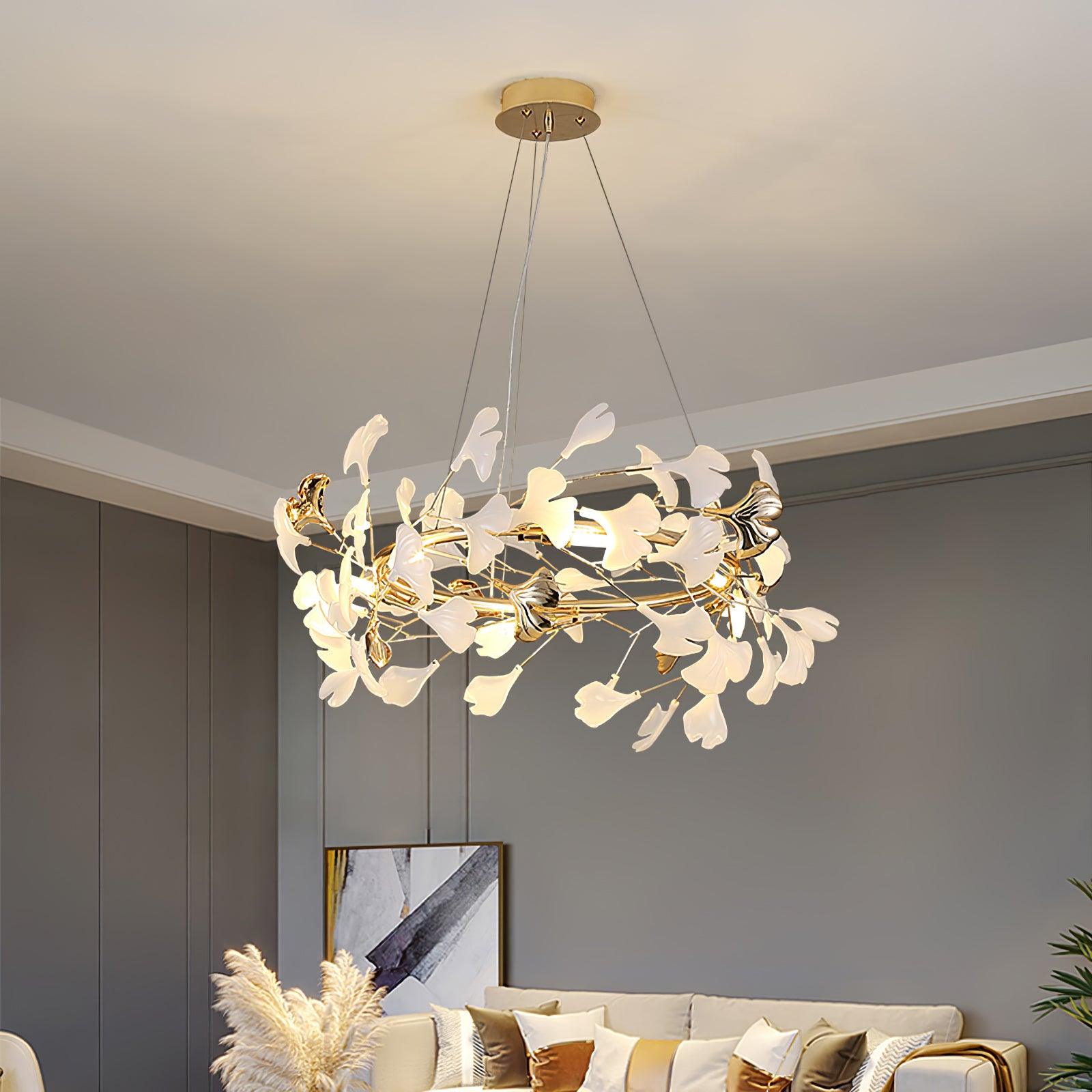 Olivia Ceramic Gingko Chandelier 4 Styles - Letslighting