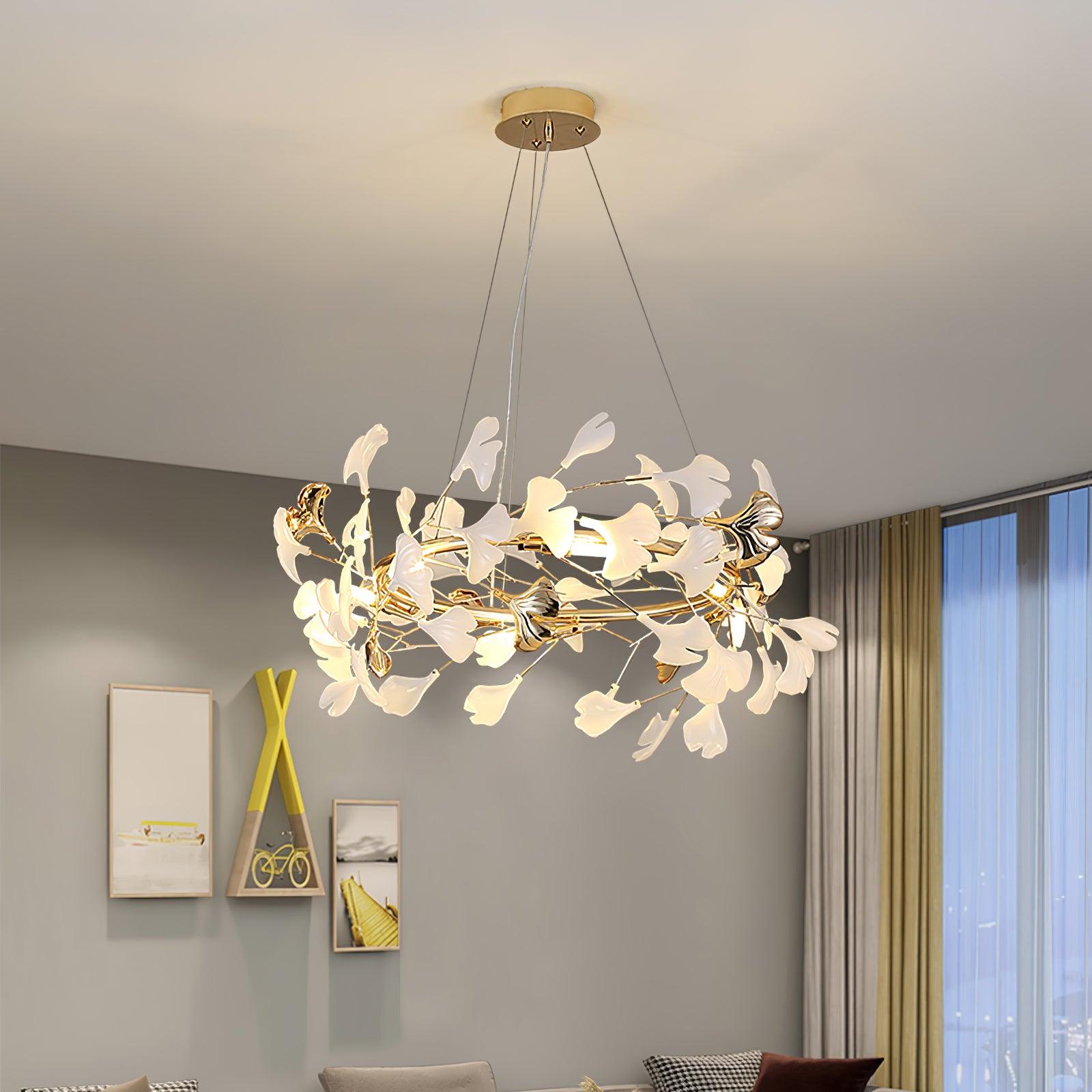 Olivia Ceramic Gingko Chandelier 4 Styles - Letslighting