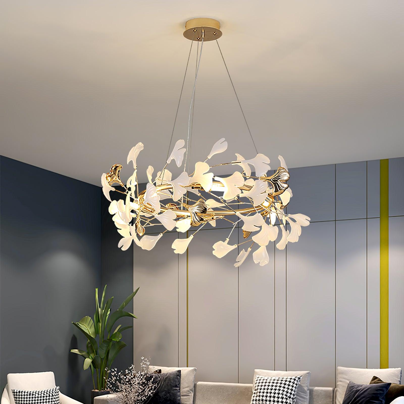 Olivia Ceramic Gingko Chandelier 4 Styles - Letslighting