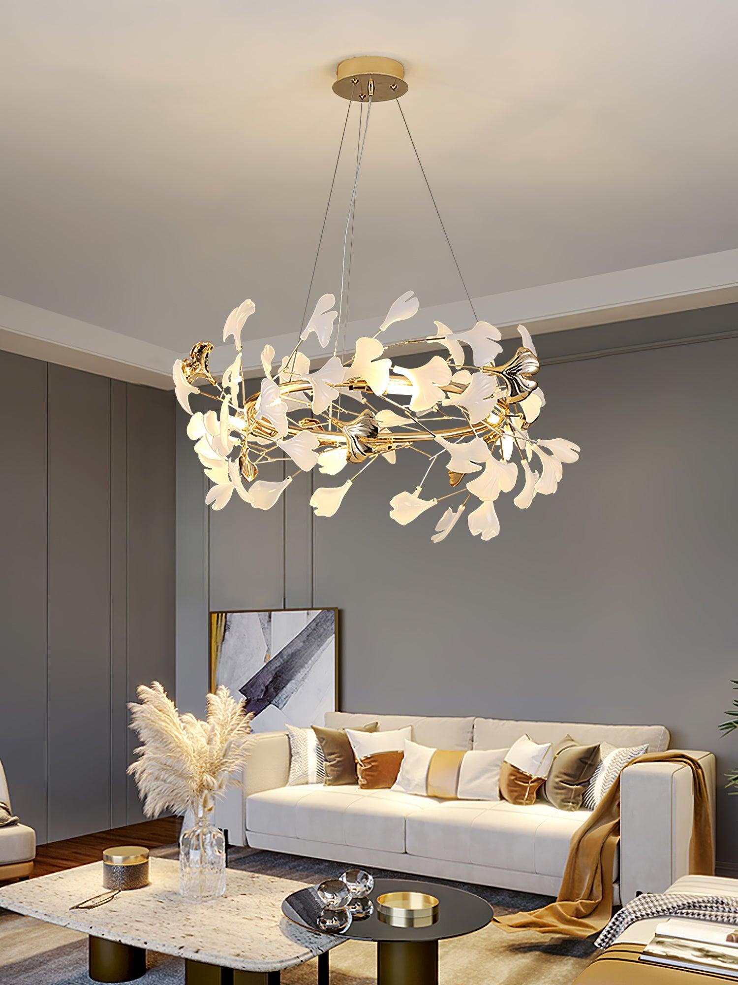 Olivia Ceramic Gingko Chandelier 4 Styles - Letslighting