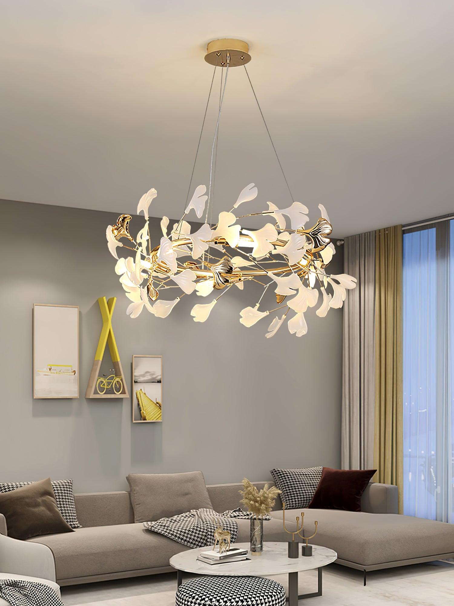 Olivia Ceramic Gingko Chandelier 4 Styles - Letslighting