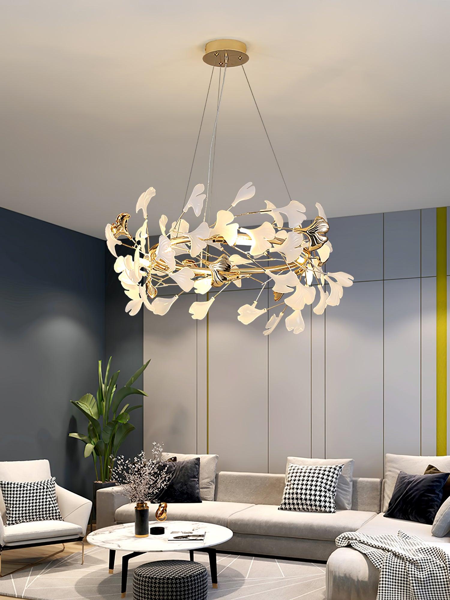 Olivia Ceramic Gingko Chandelier 4 Styles - Letslighting