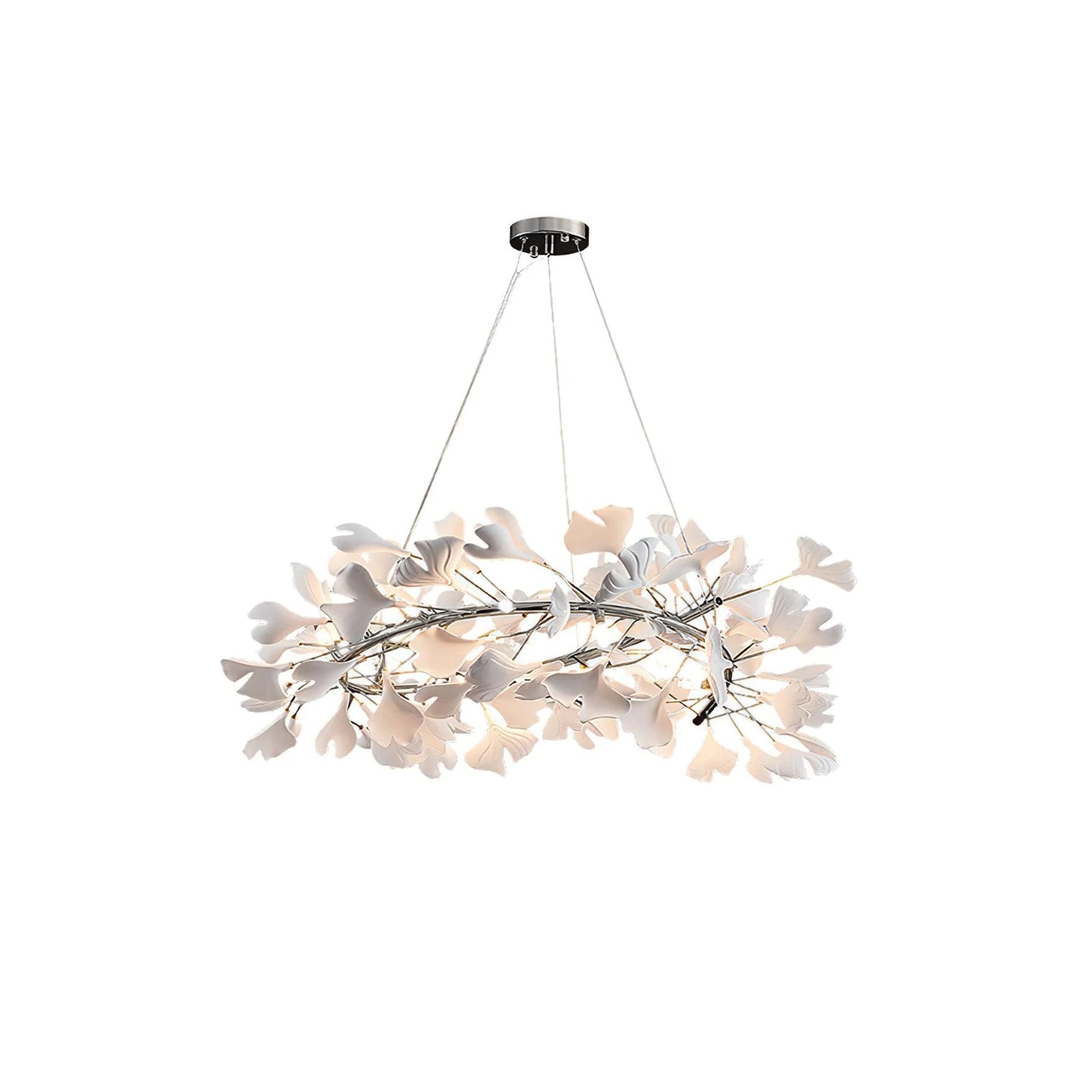 Lustra Pendant Lamp Gingko Porcelain Leaves Gold - Letslighting