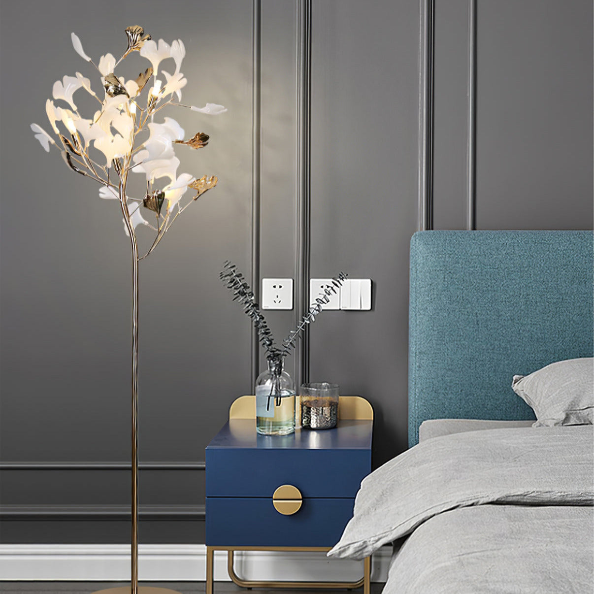 Olivia Gingko Ceramics Floor Lamp - Letslighting