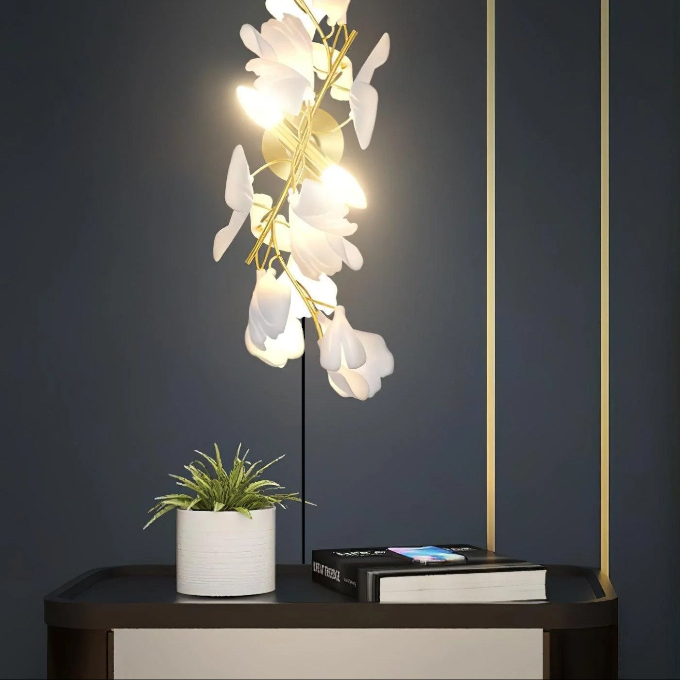 Lustra Wall Lamp Gingko Flowers Brass - Letslighting