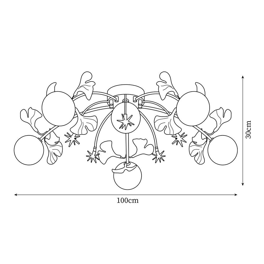 Capiz Gingko Glass Ball Ceiling Light - Letslighting