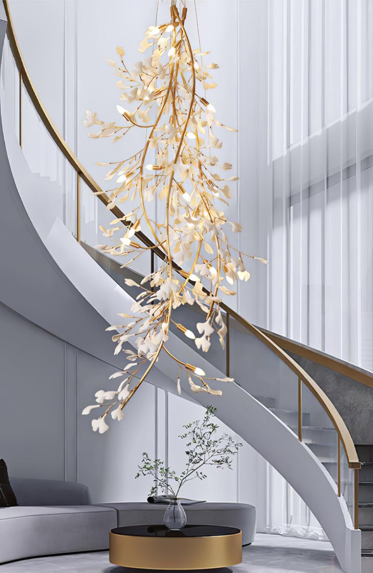 Ivmarel Gingko Long Branch Ceramics Chandelier - Letslighting