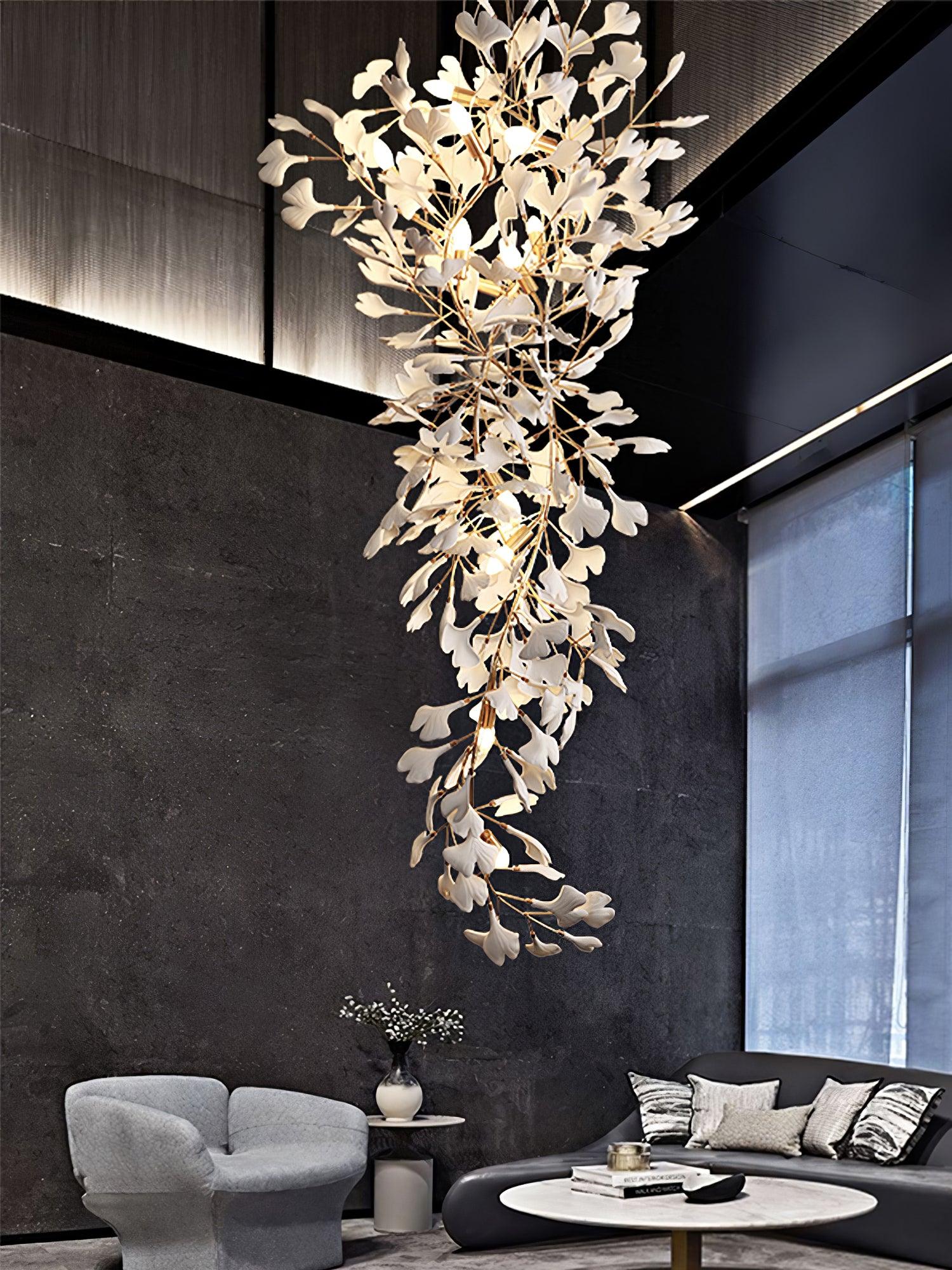 Ivmarel Gingko Long Branch Ceramics Chandelier - Letslighting
