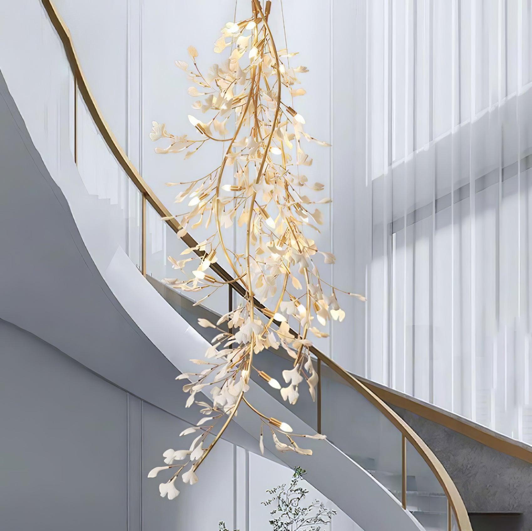 Ivmarel Gingko Long Branch Ceramics Chandelier - Letslighting