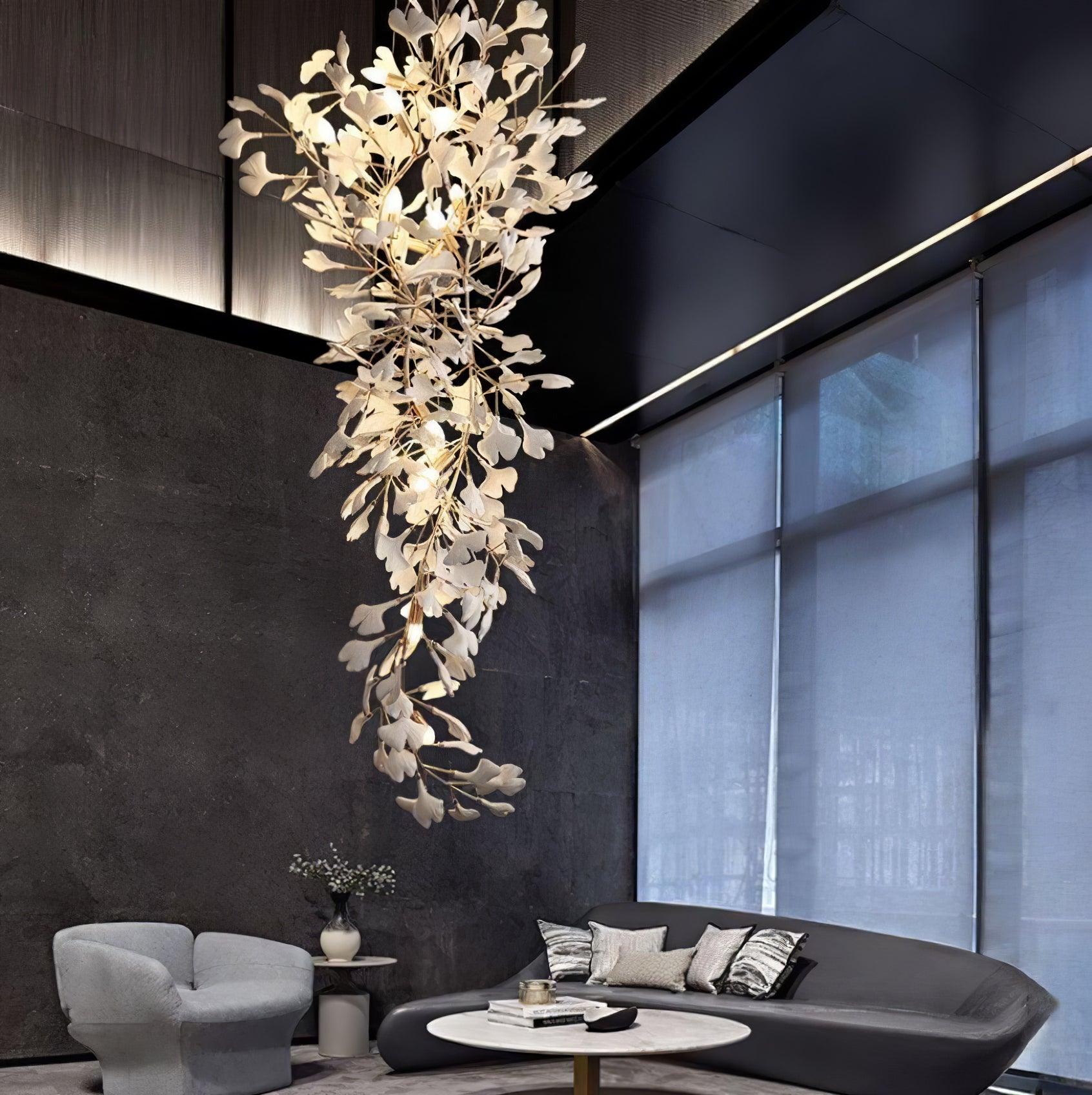 Ivmarel Gingko Long Branch Ceramics Chandelier - Letslighting
