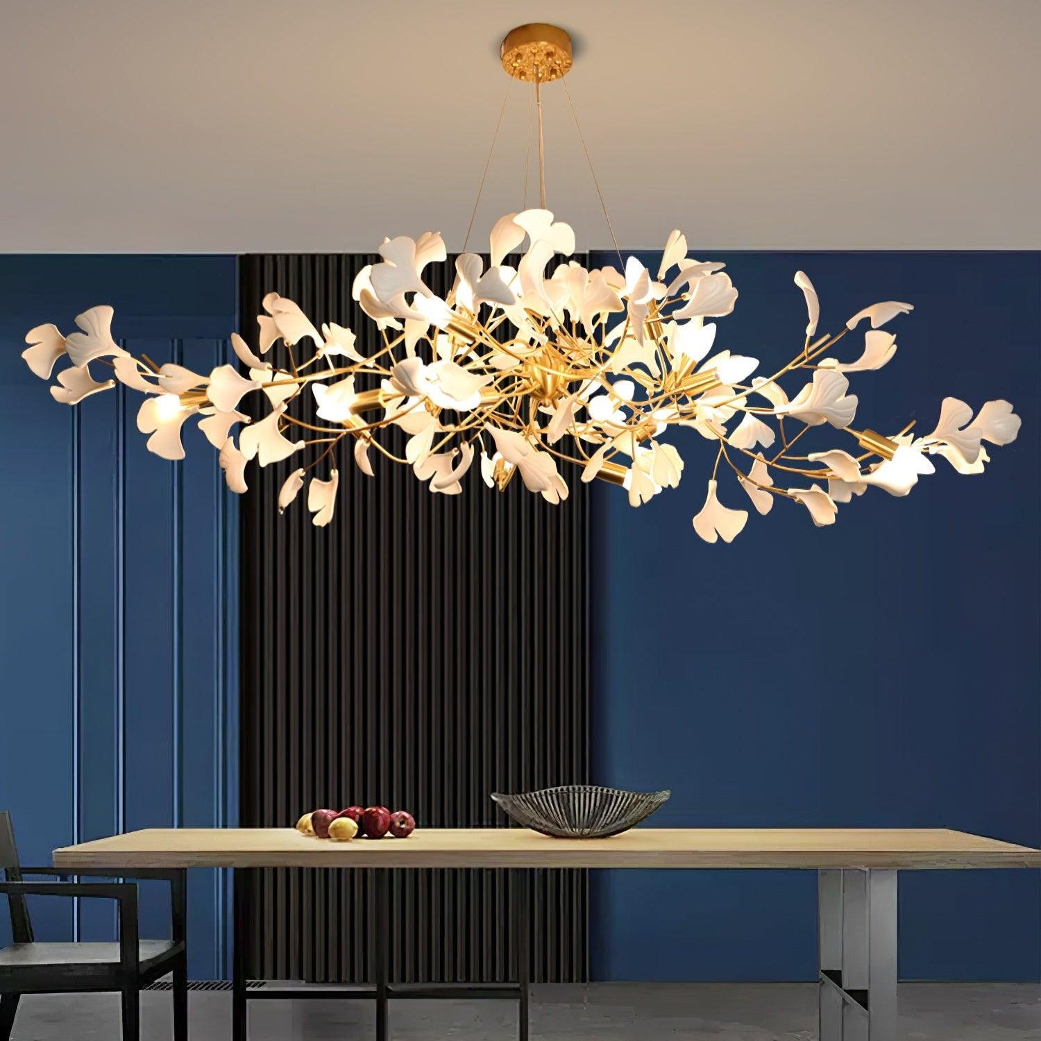Olivia Ceramic Gingko Leaf Chandelier Smile -Shape - Letslighting