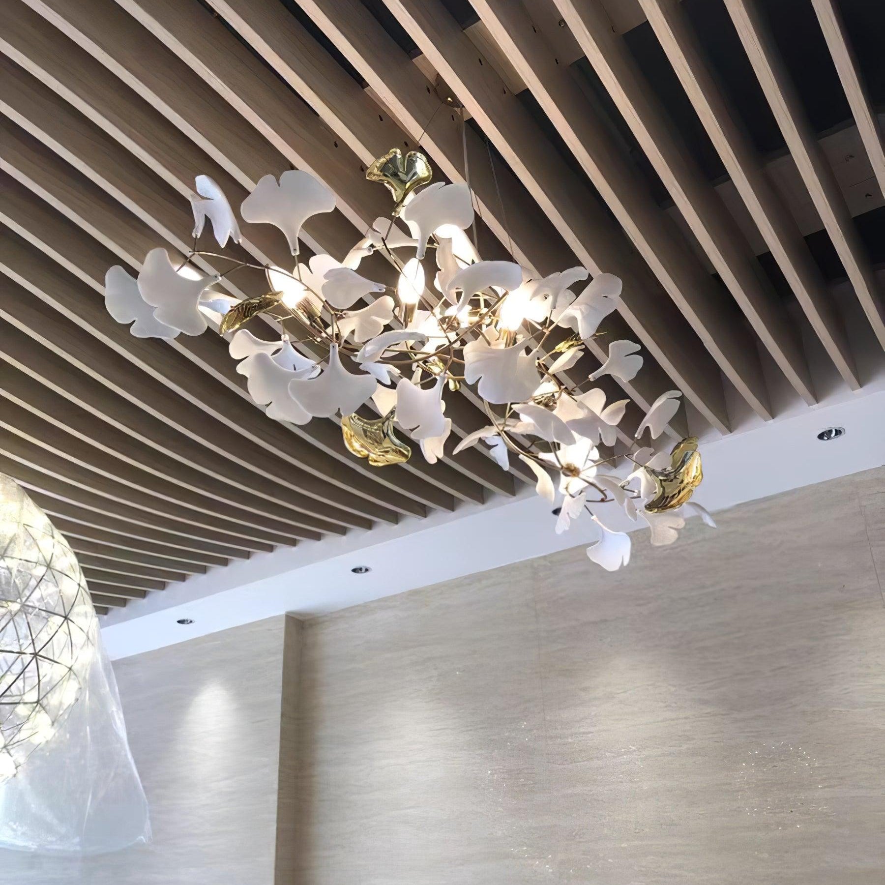 Olivia Ceramic Gingko Leaf Chandelier Smile -Shape - Letslighting