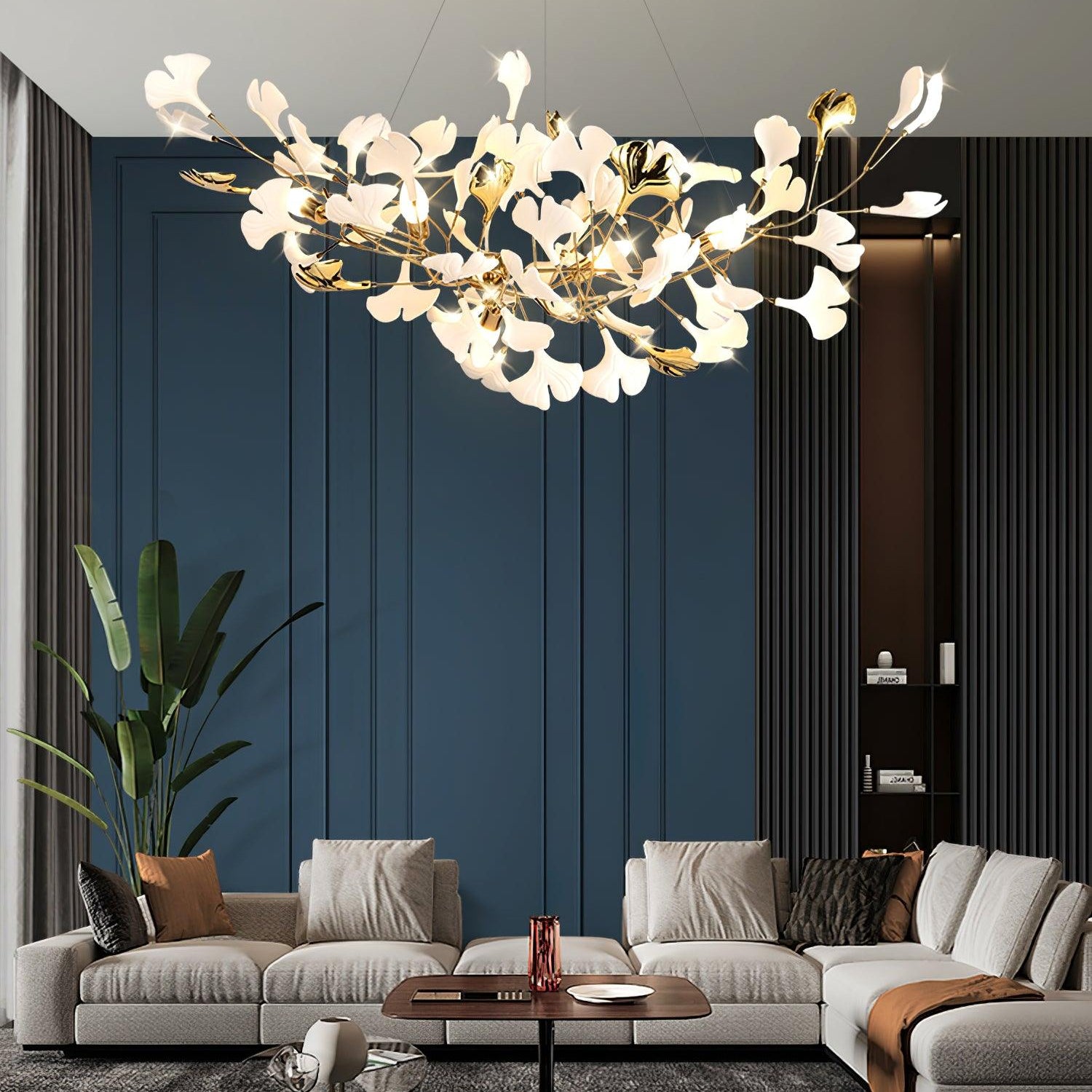 Olivia Ceramic Gingko Leaf Chandelier Smile -Shape - Letslighting