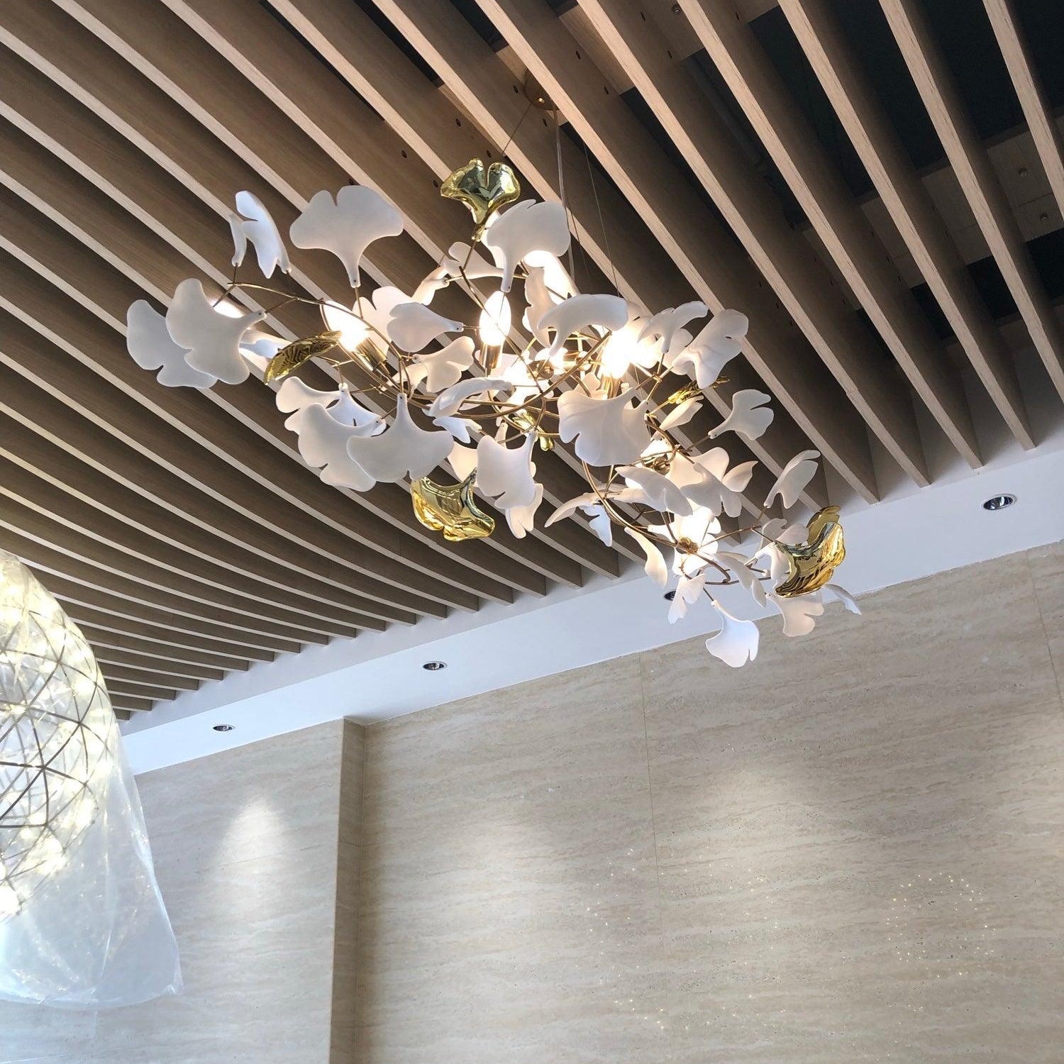 Olivia Ceramic Gingko Leaf Chandelier Smile -Shape - Letslighting