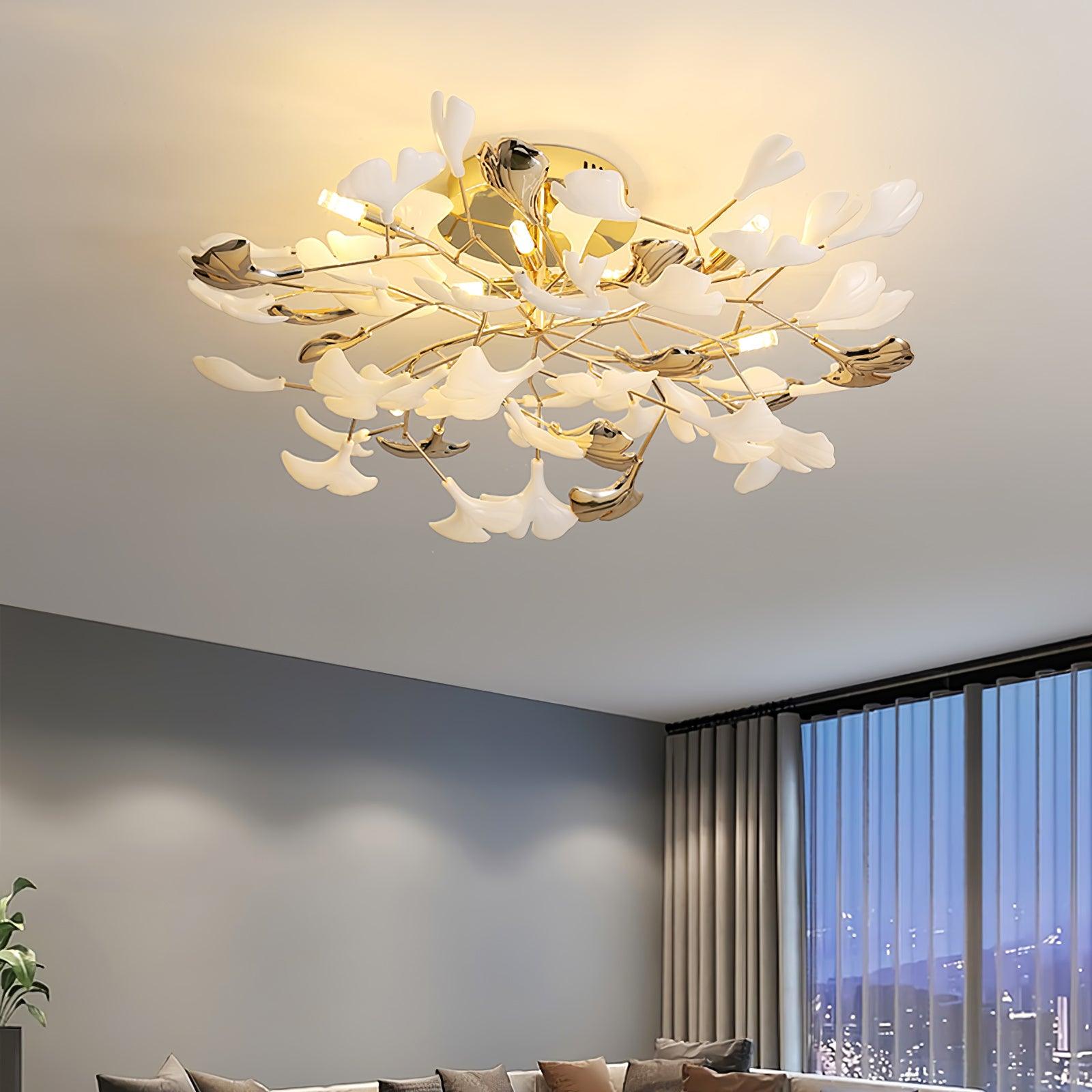 Artheel Premium Nordic Art Gingko Rotating Ceramics Ceiling Lamp - Letslighting