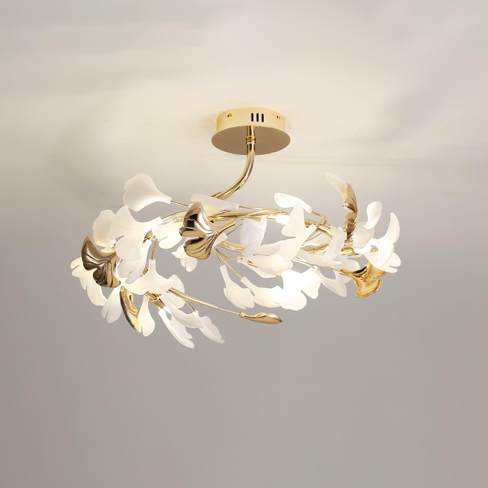 Artheel Premium Nordic Art Gingko Rotating Ceramics Ceiling Lamp - Letslighting