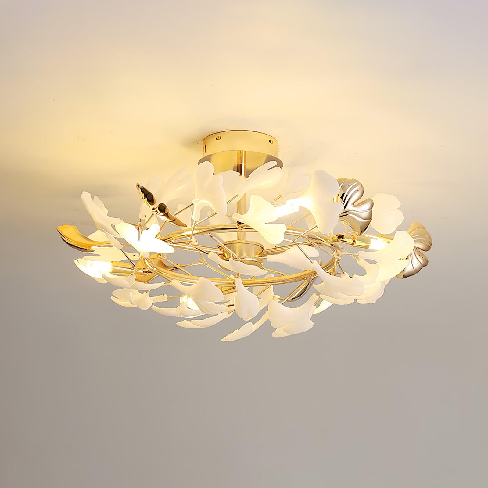 Artheel Premium Nordic Art Gingko Rotating Ceramics Ceiling Lamp - Letslighting