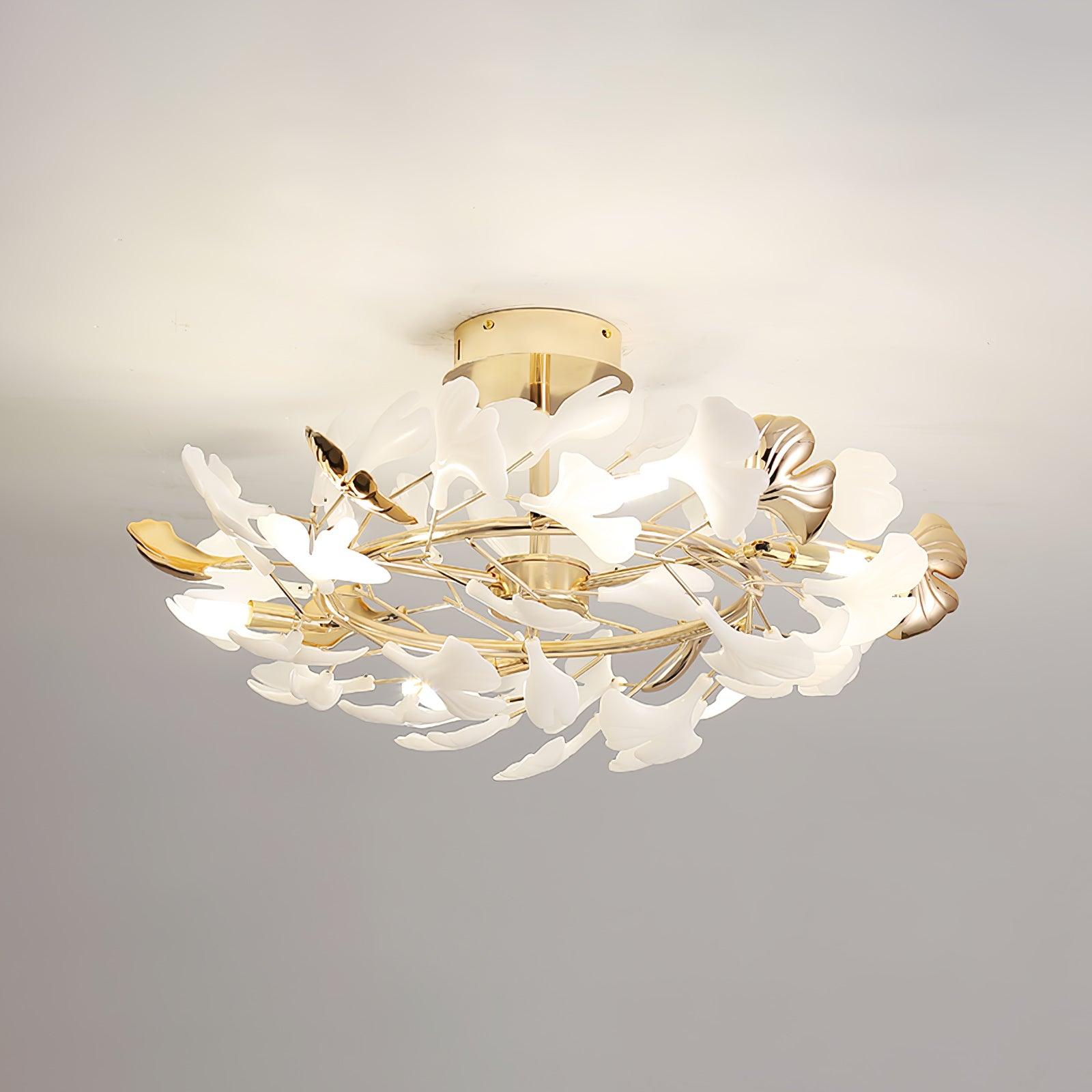 Artheel Premium Nordic Art Gingko Rotating Ceramics Ceiling Lamp - Letslighting