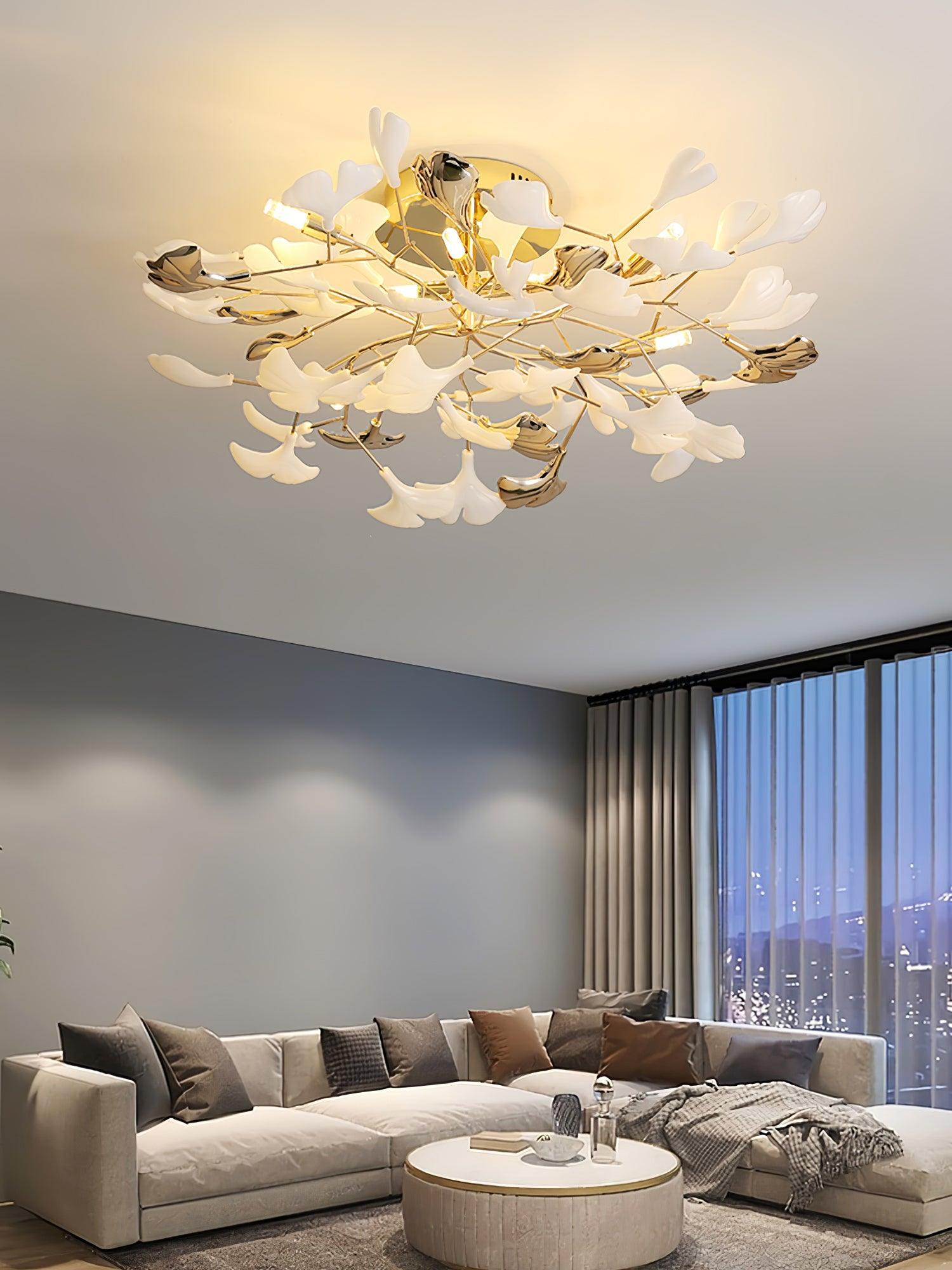 Artheel Premium Nordic Art Gingko Rotating Ceramics Ceiling Lamp - Letslighting