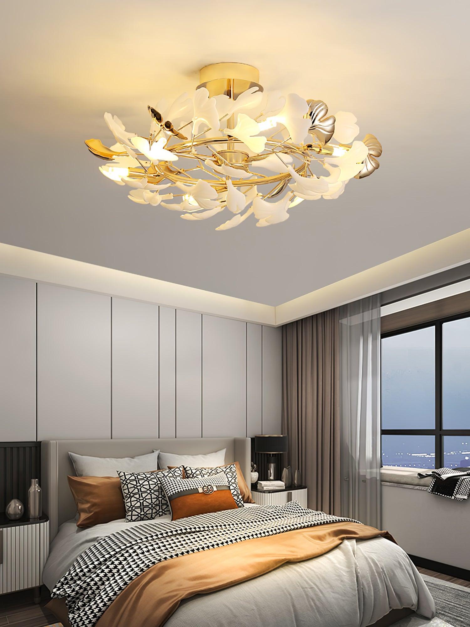 Artheel Premium Nordic Art Gingko Rotating Ceramics Ceiling Lamp - Letslighting