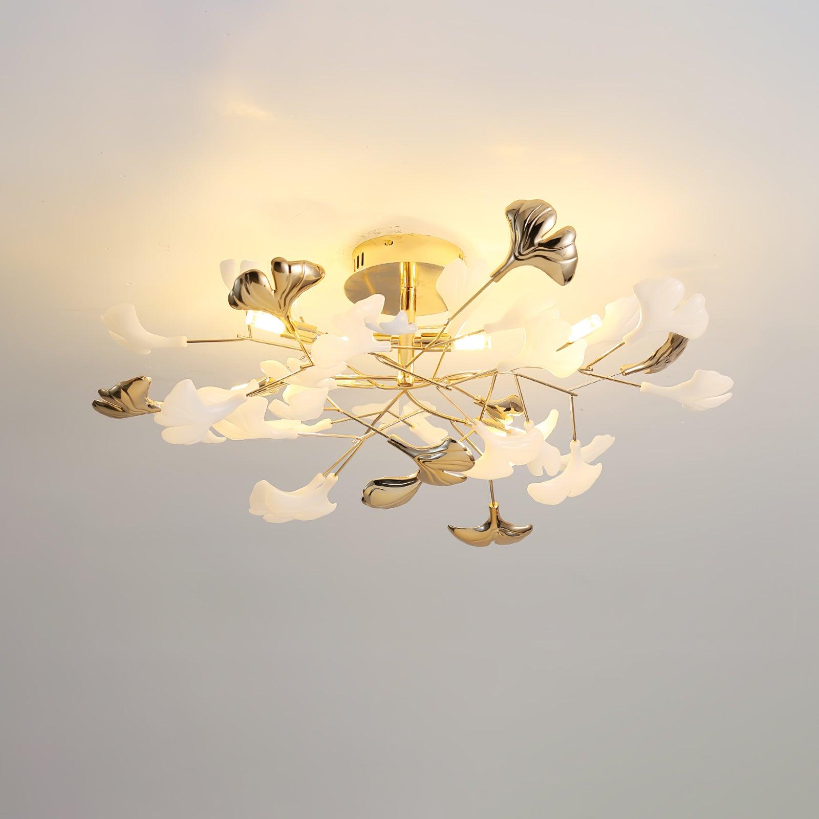 Artheel Premium Nordic Art Gingko Rotating Ceramics Ceiling Lamp - Letslighting