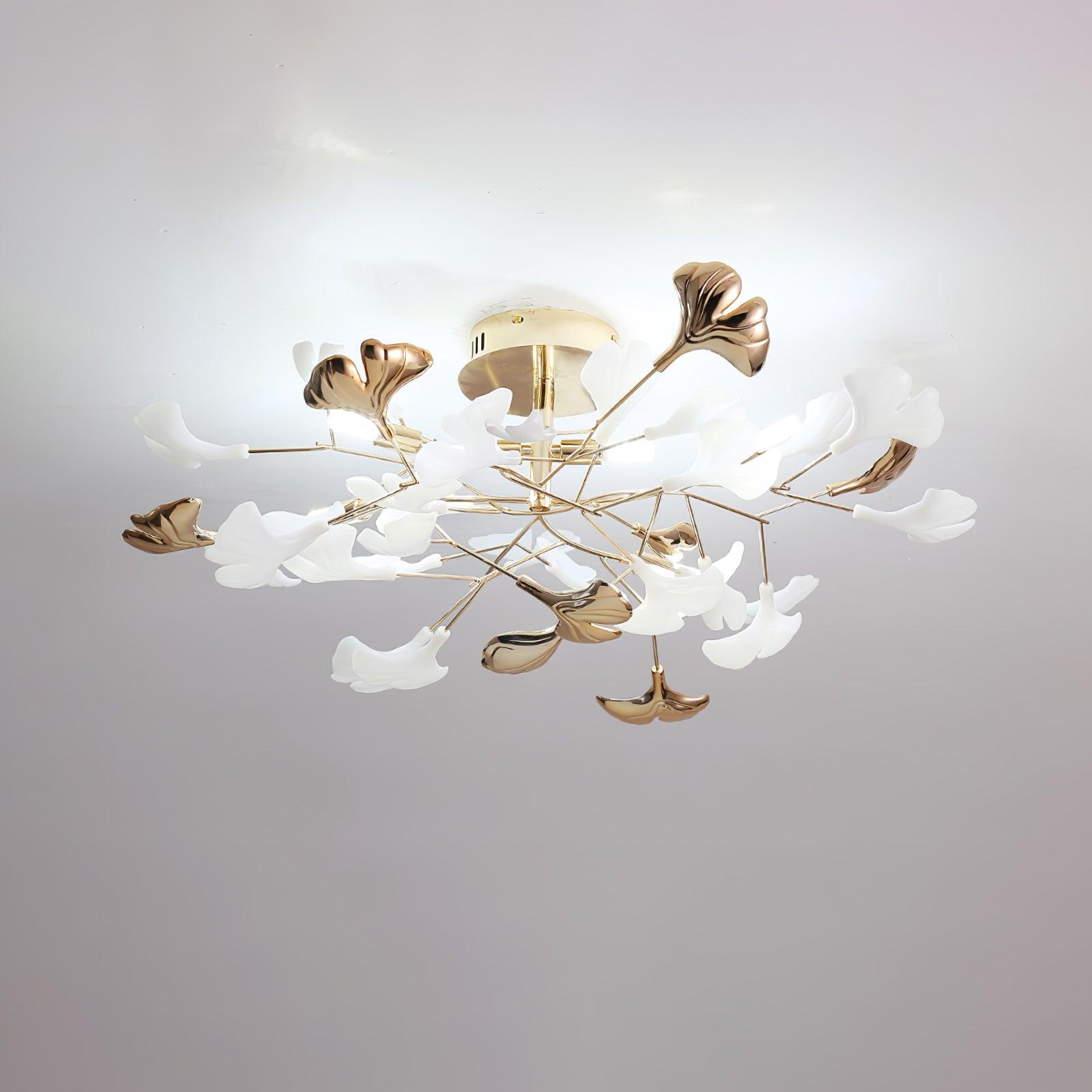 Artheel Premium Nordic Art Gingko Rotating Ceramics Ceiling Lamp - Letslighting