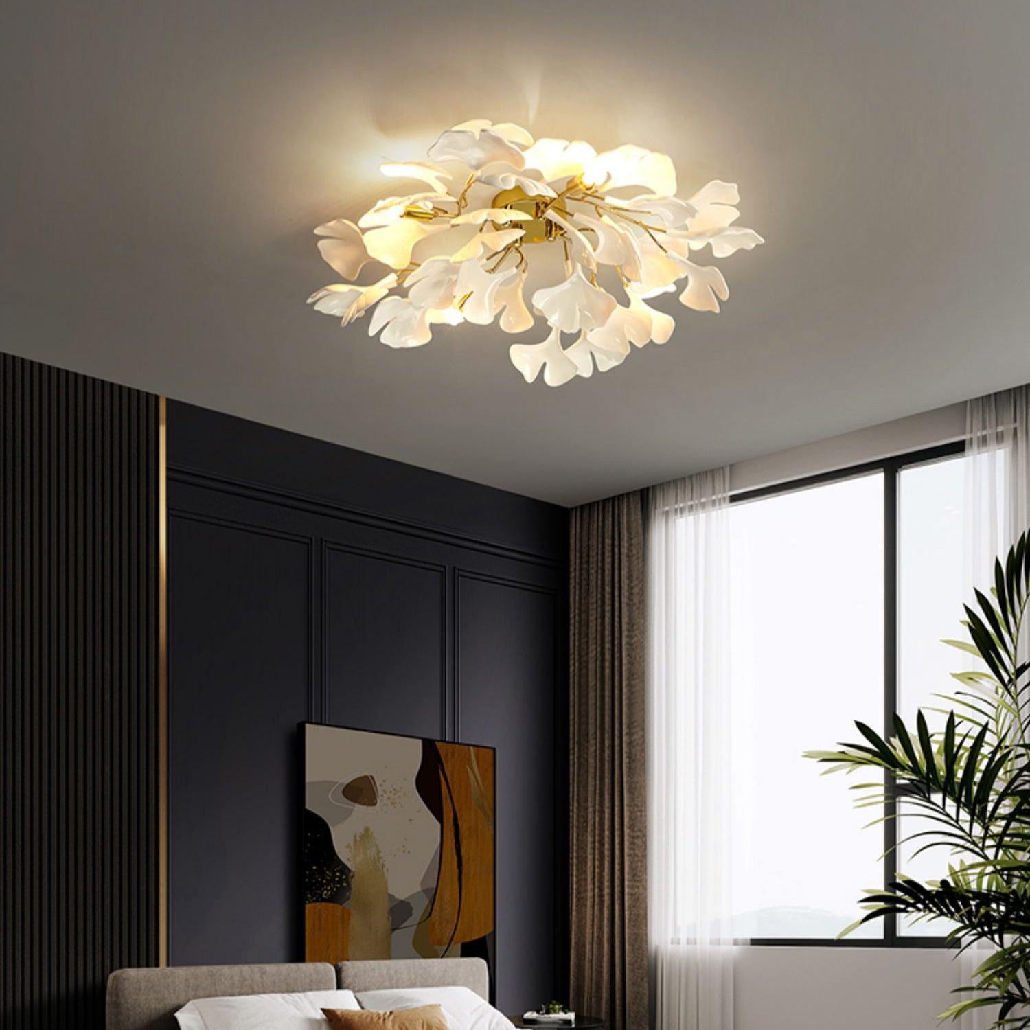 Olivia Ginkgo Ceramics Ceiling Light - Letslighting