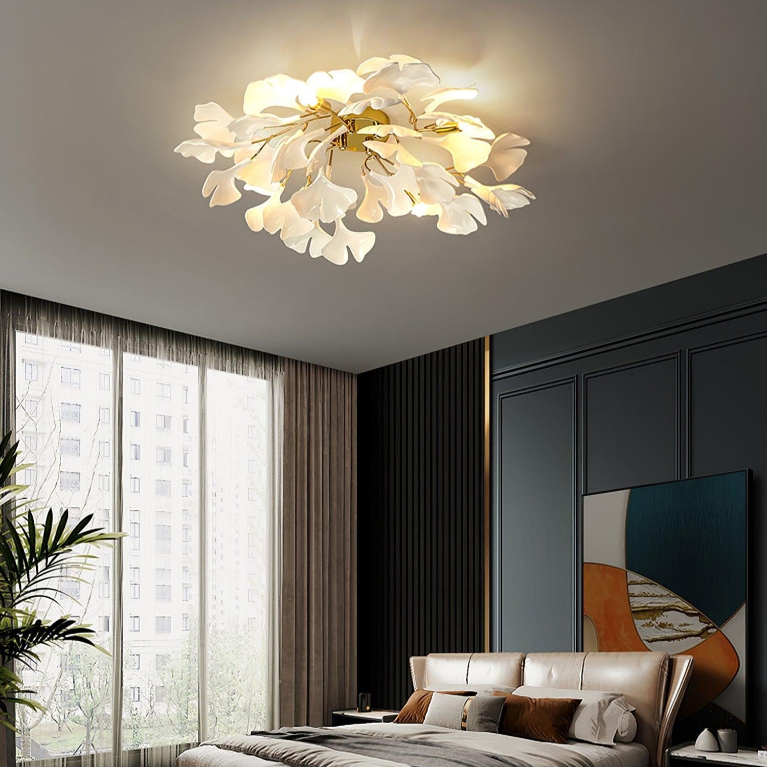 Olivia Ginkgo Ceramics Ceiling Light - Letslighting