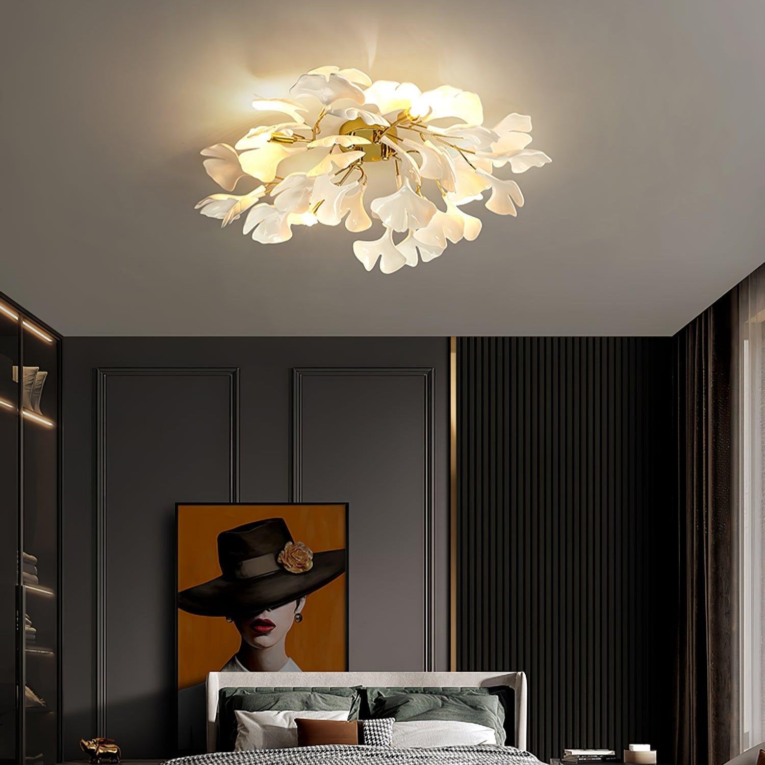 Olivia Ginkgo Ceramics Ceiling Light - Letslighting