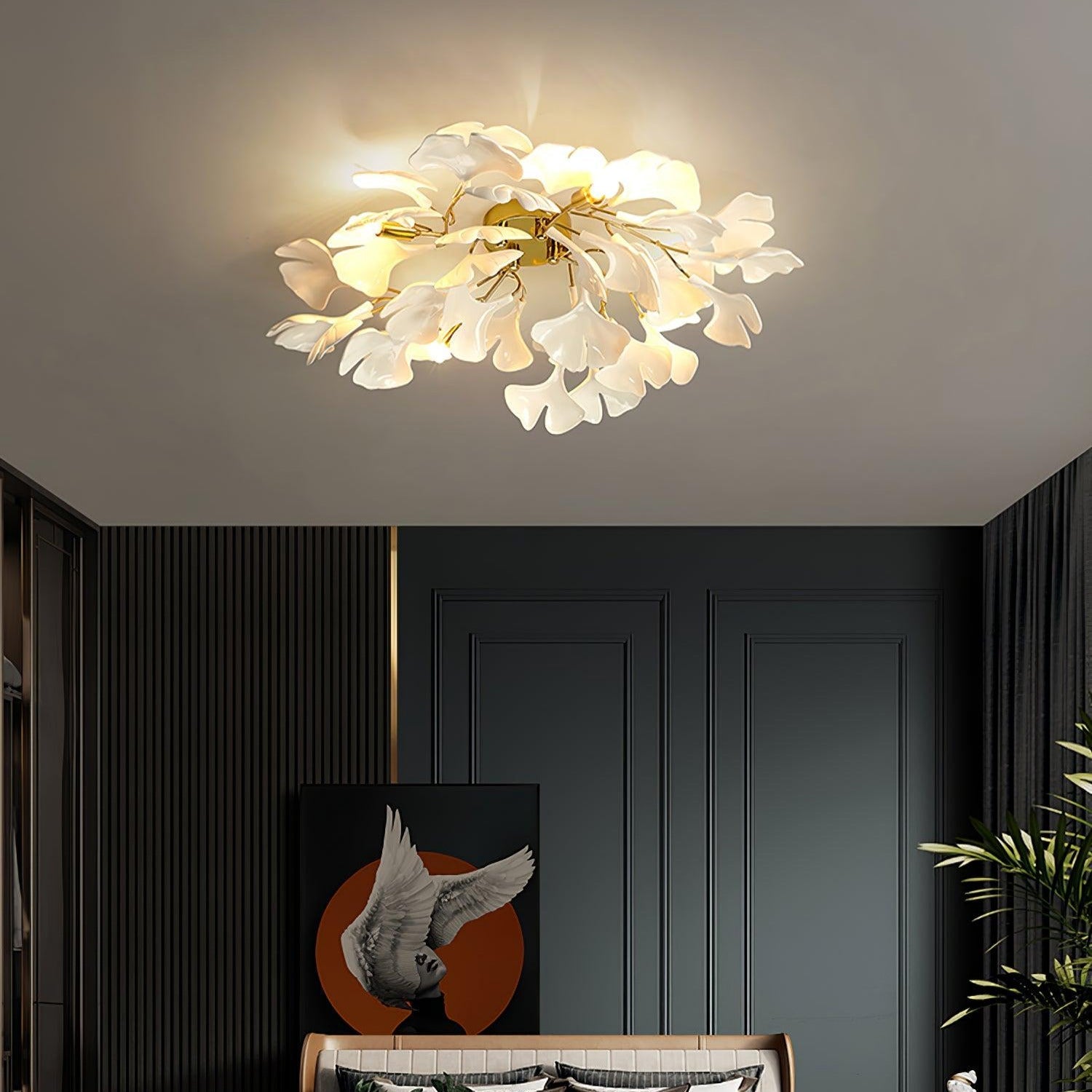 Olivia Ginkgo Ceramics Ceiling Light - Letslighting